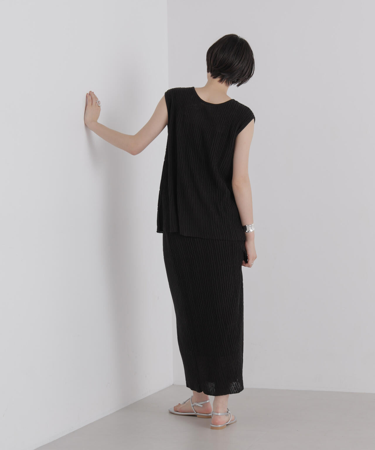 楊柳ライクニットタイトスカート(セットアップ可) 6736230305