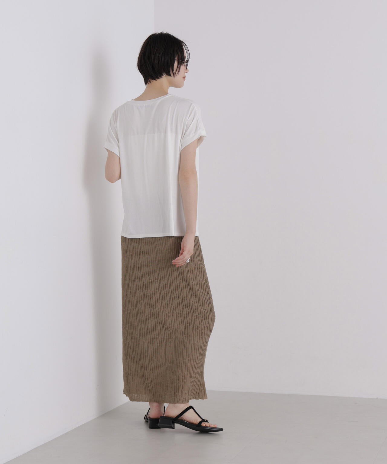 楊柳ライクニットタイトスカート(セットアップ可) 6736230305
