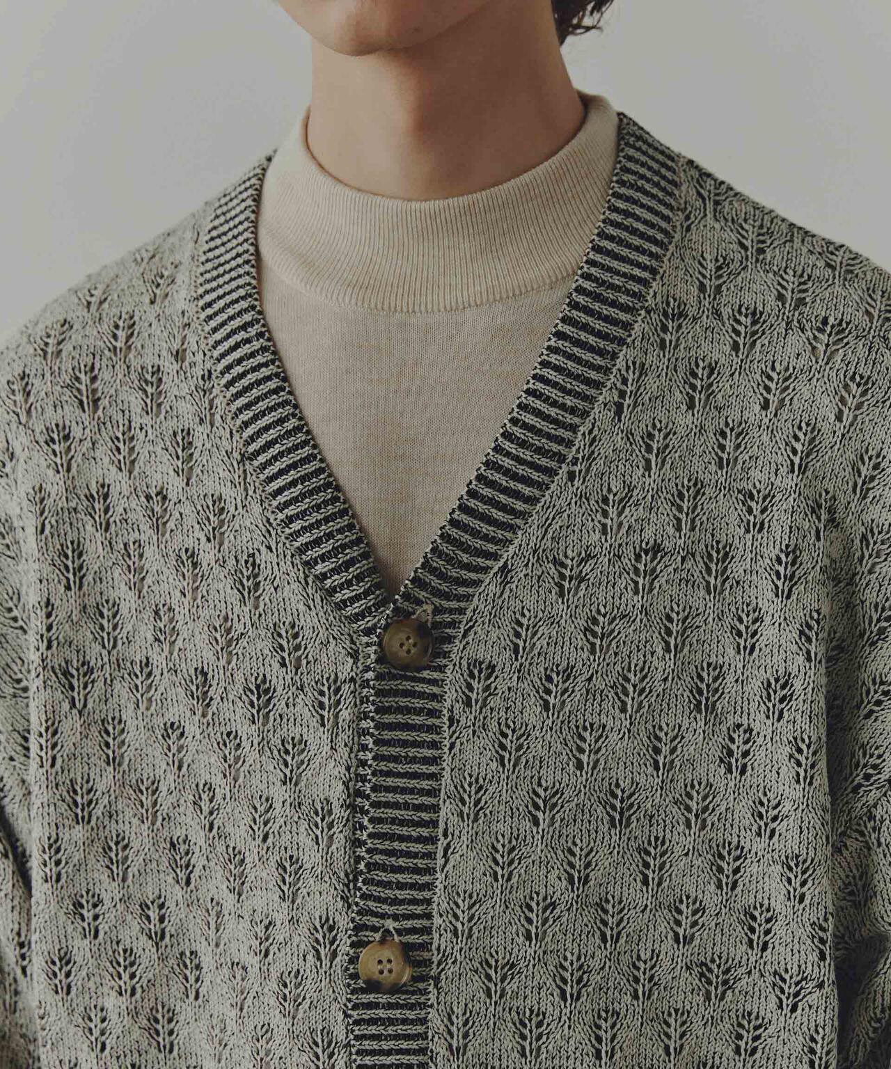 WEB限定/「Commonuse」ジャガードVネックカーディガン 6743222209