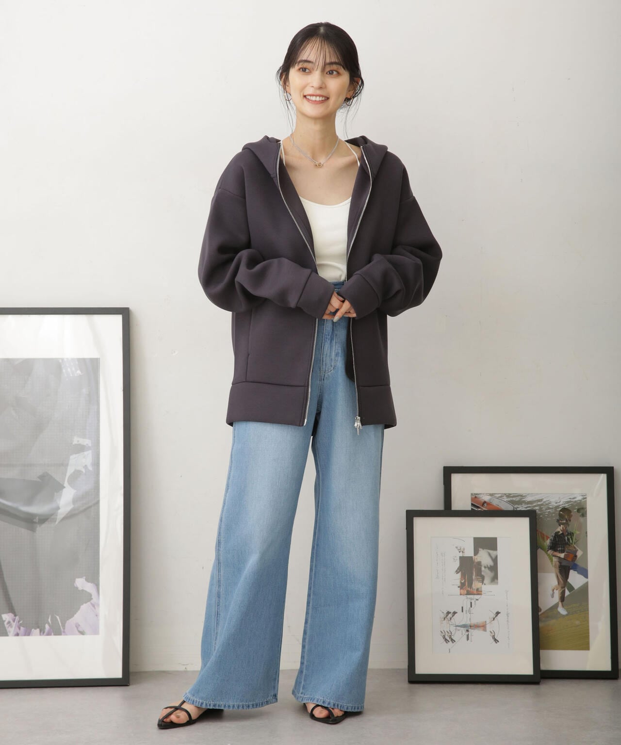 WEB限定 テックダンボールダブルジップBIGパーカ男女兼用 6753223301