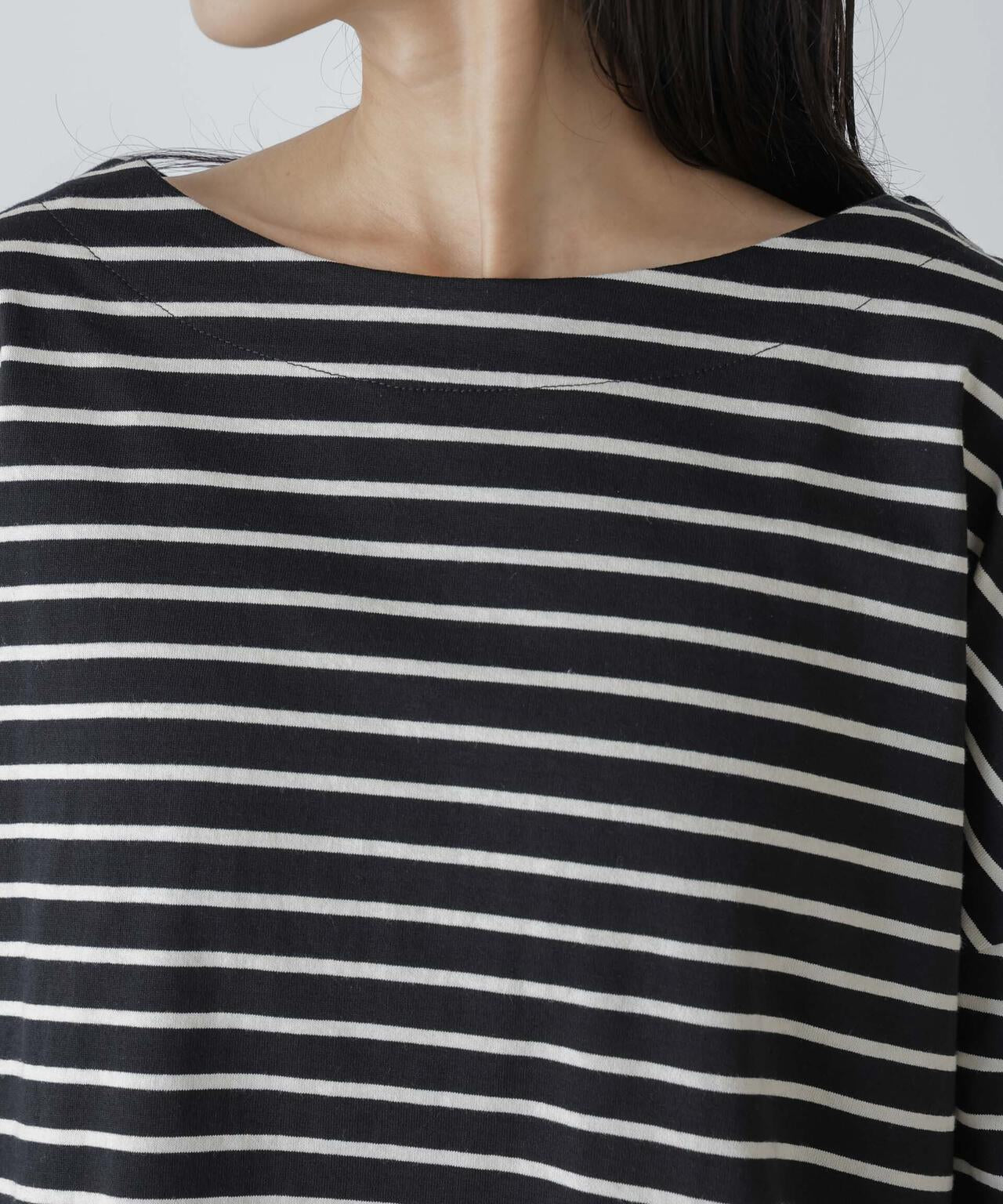 WEB限定/ボーダーワイドドロップトップス 6754123303