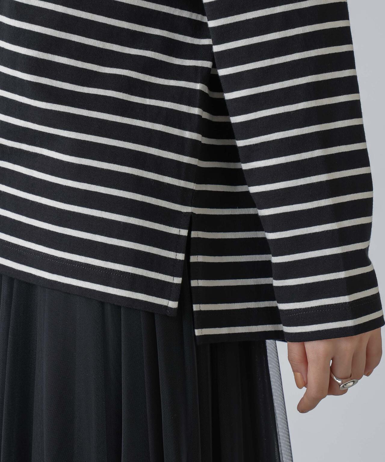 WEB限定/ボーダーワイドドロップトップス 6754123303