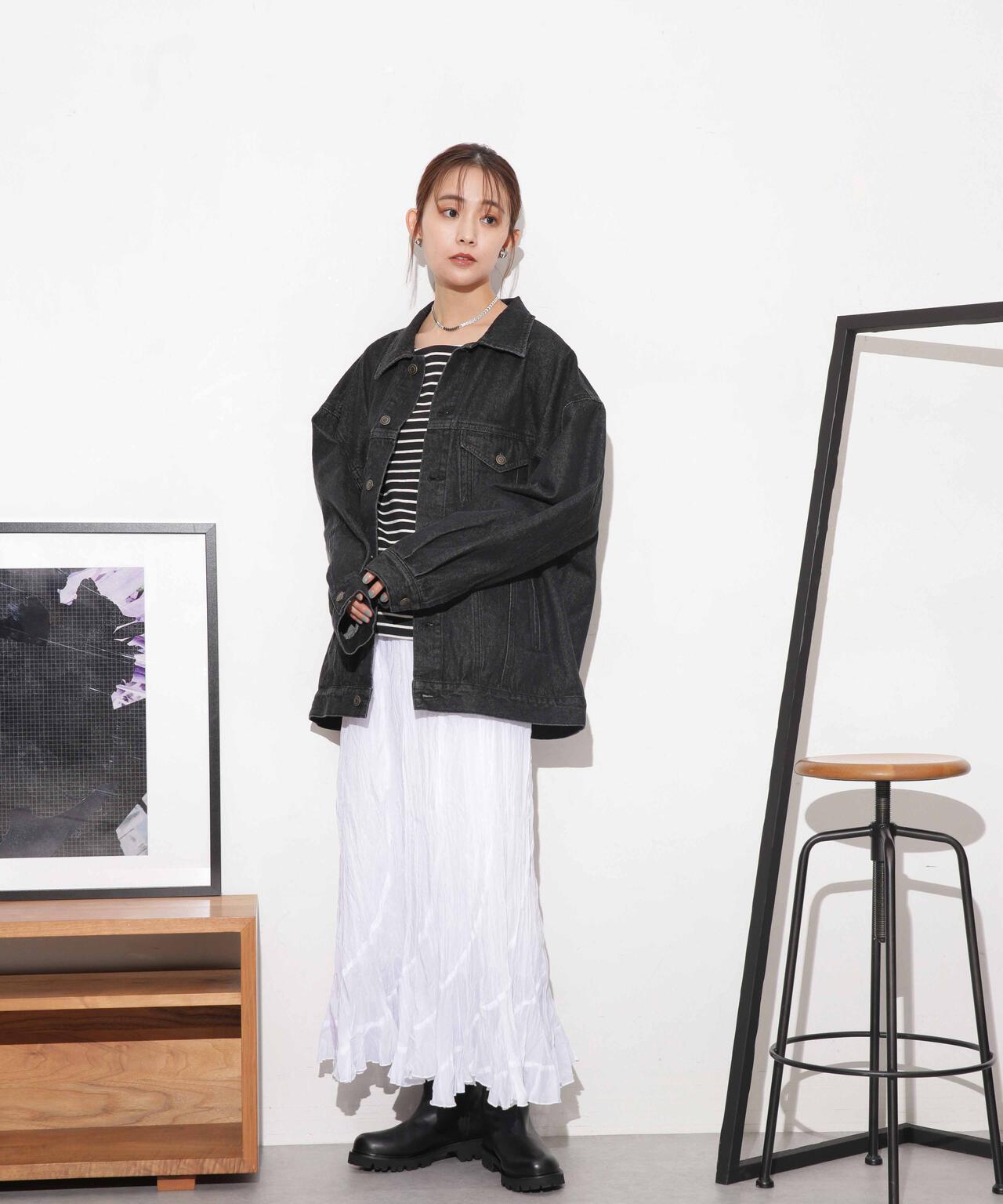 WEB限定/ボーダーワイドドロップトップス 6754123303