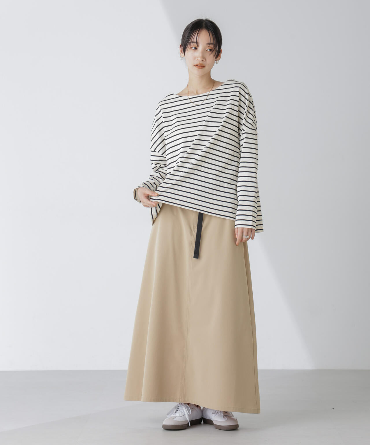 WEB限定/ボーダーワイドドロップトップス 6754123303