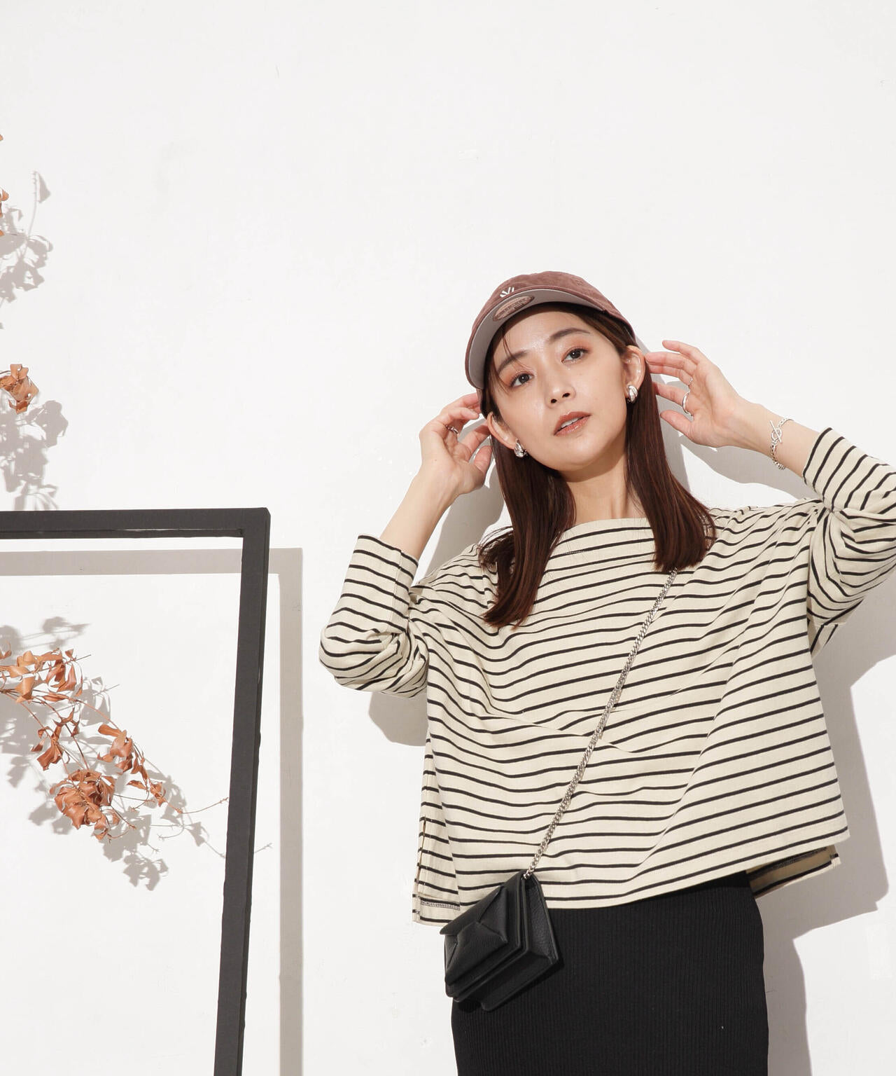 WEB限定/ボーダーワイドドロップトップス 6754123303