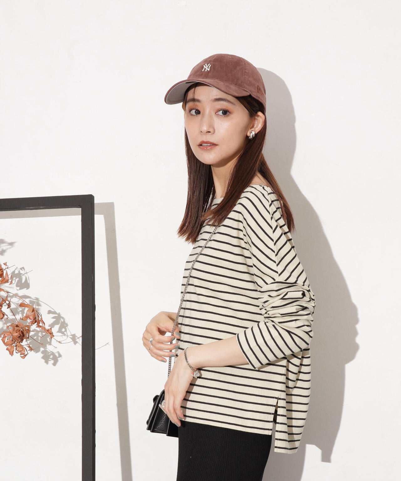 WEB限定/ボーダーワイドドロップトップス 6754123303