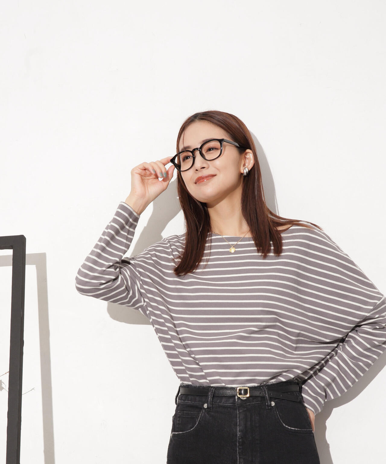 WEB限定/ボーダーワイドドロップトップス 6754123303