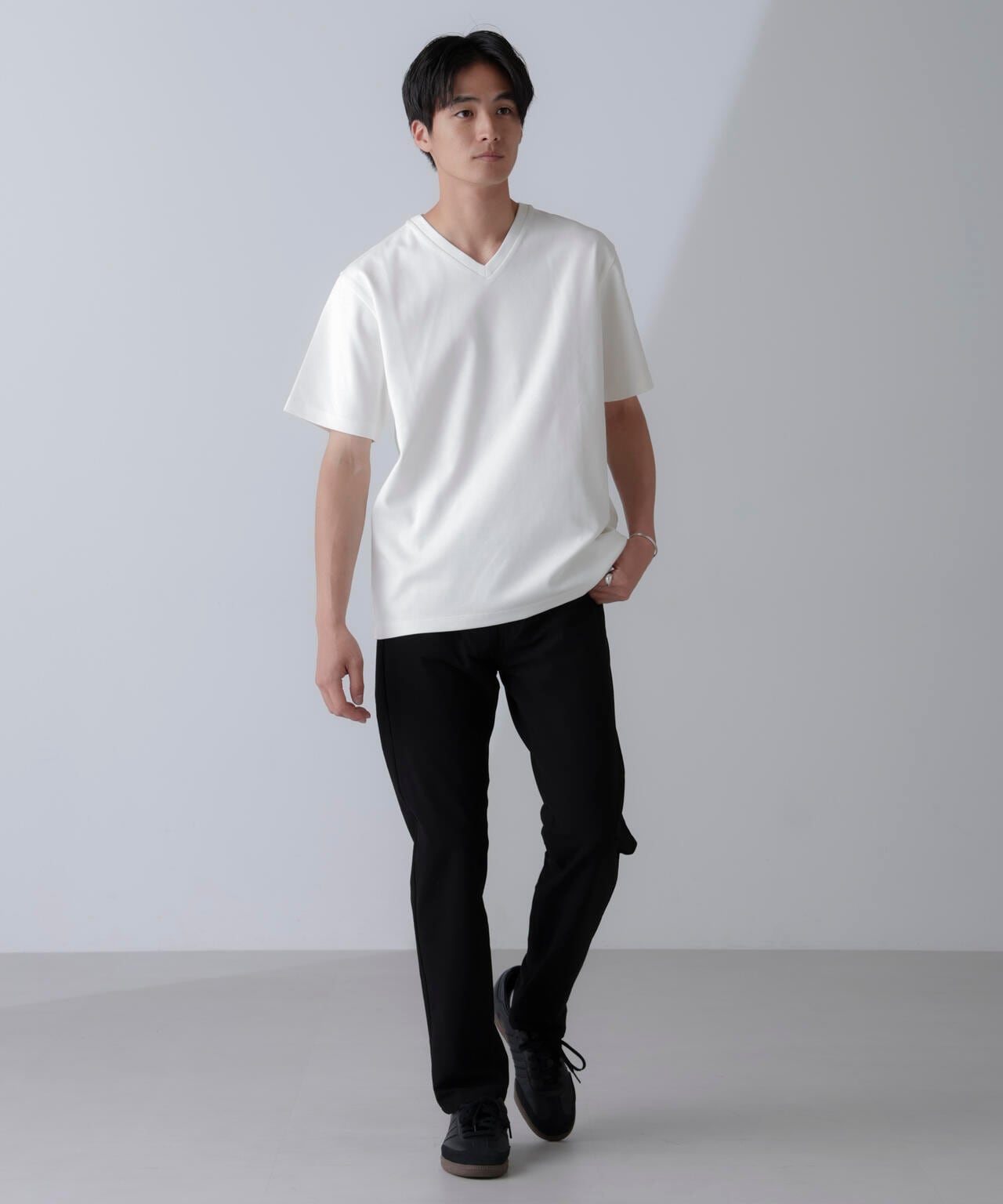 ダブルスムースVネックTシャツ 半袖 6724124232