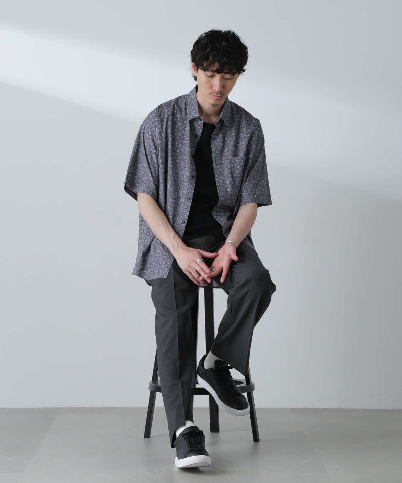 小花柄レギュラーシャツ 半袖 6724121230
