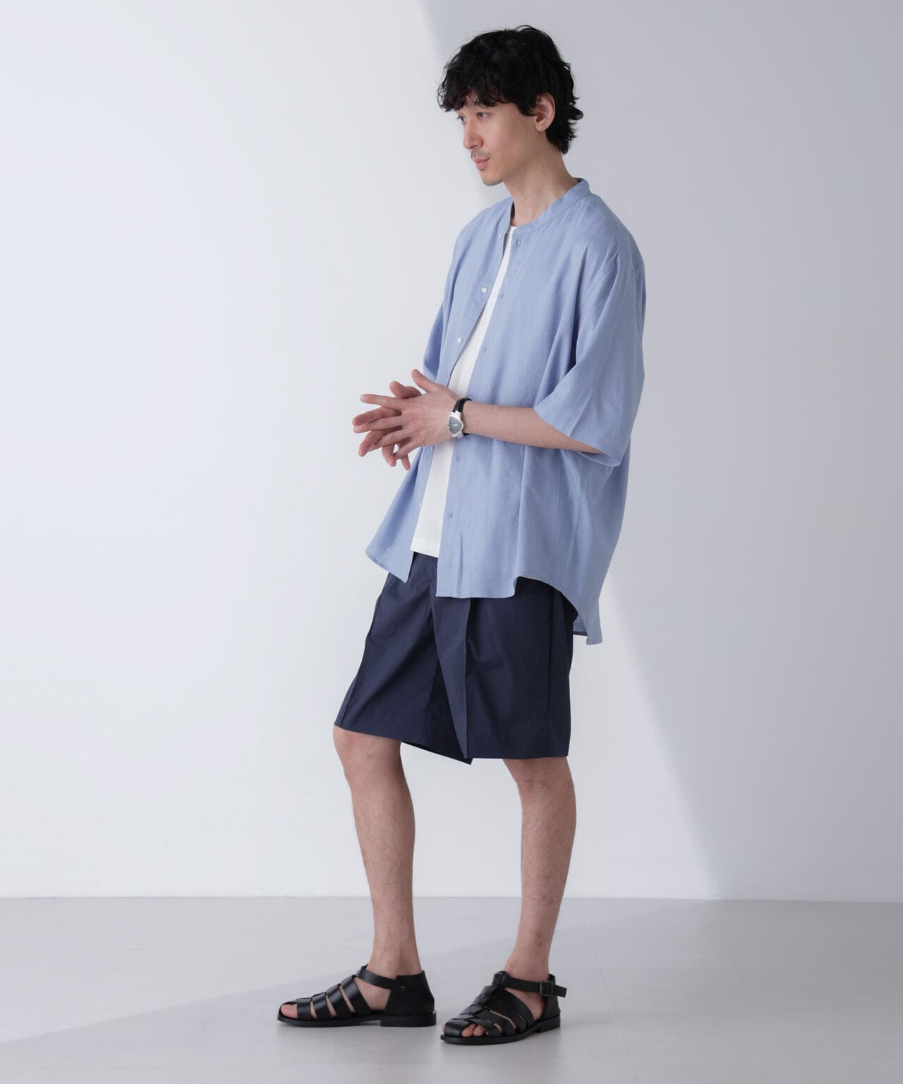 「N SHORTS」ショーツ ライトナイロンピンストライプ 6684128206