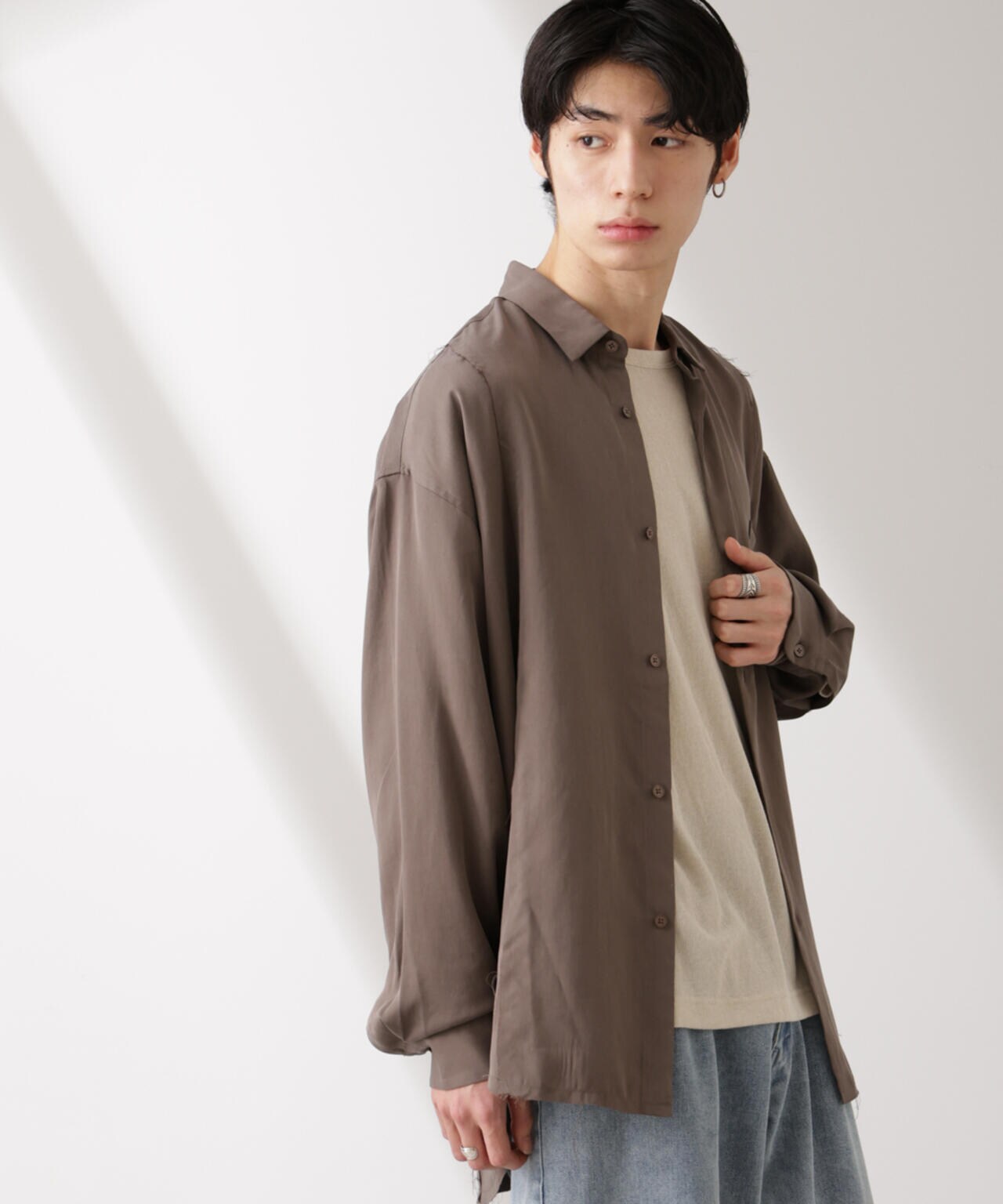 カットオフワイドドレープシャツ 長袖 6725120211