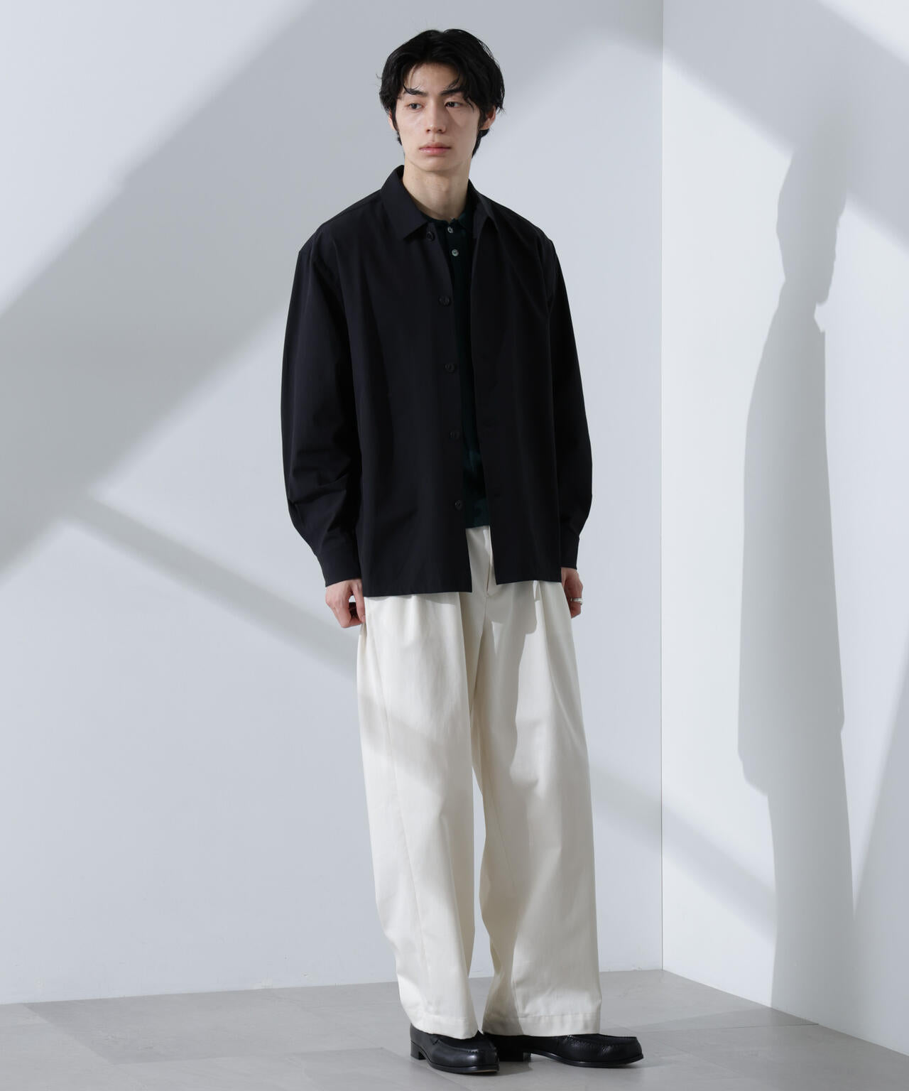 ストレッチワイドシャツブルゾン(セットアップ可) 6725112207