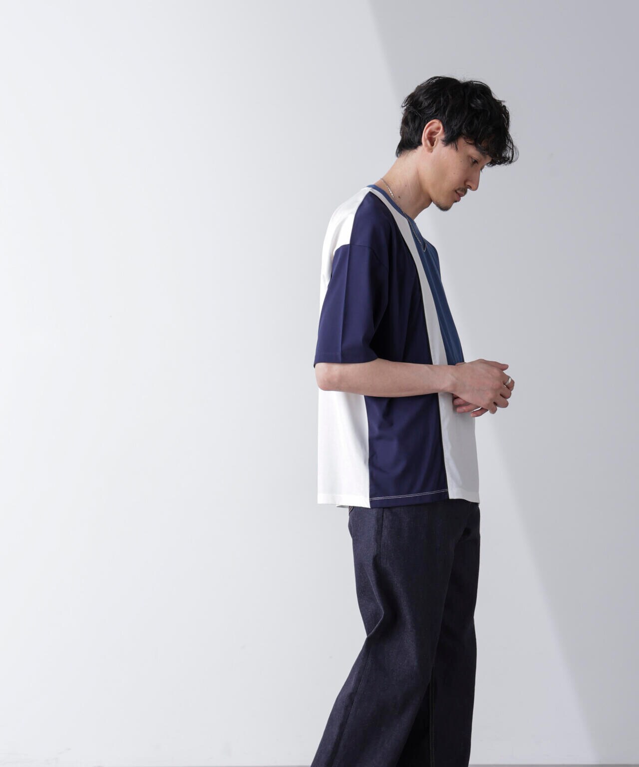 リラックス切り替えスムースTシャツ 半袖 6724124261