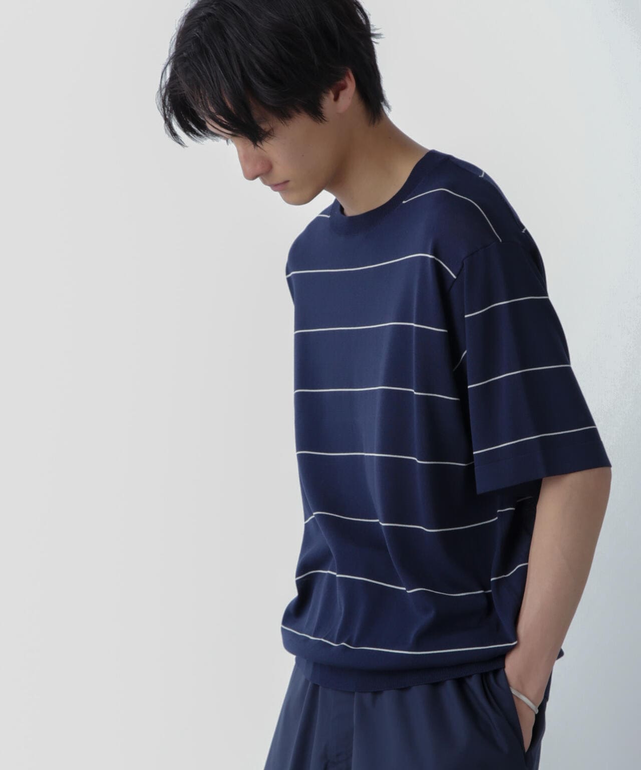 ニットtシャツ ボーダー トップ