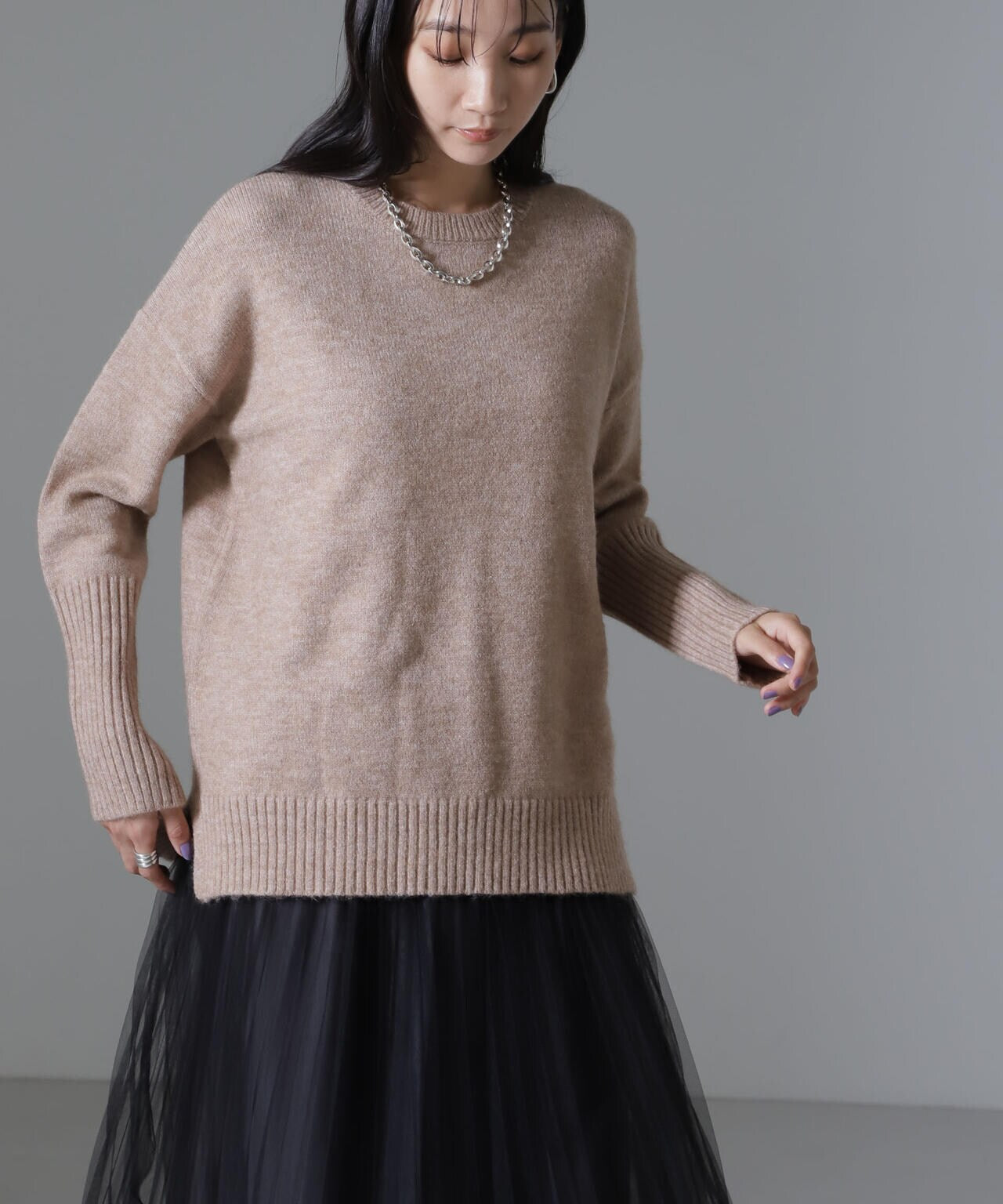 クルーネックニットプルオーバー 6734222322