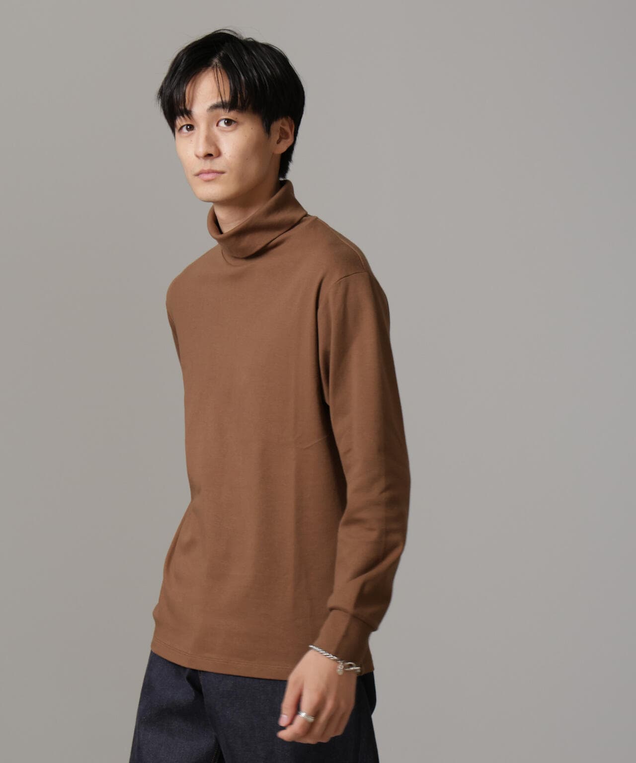 Anti Soaked(R) 汗染み防止 スムースタートルネックTシャツ 長袖 6684223206