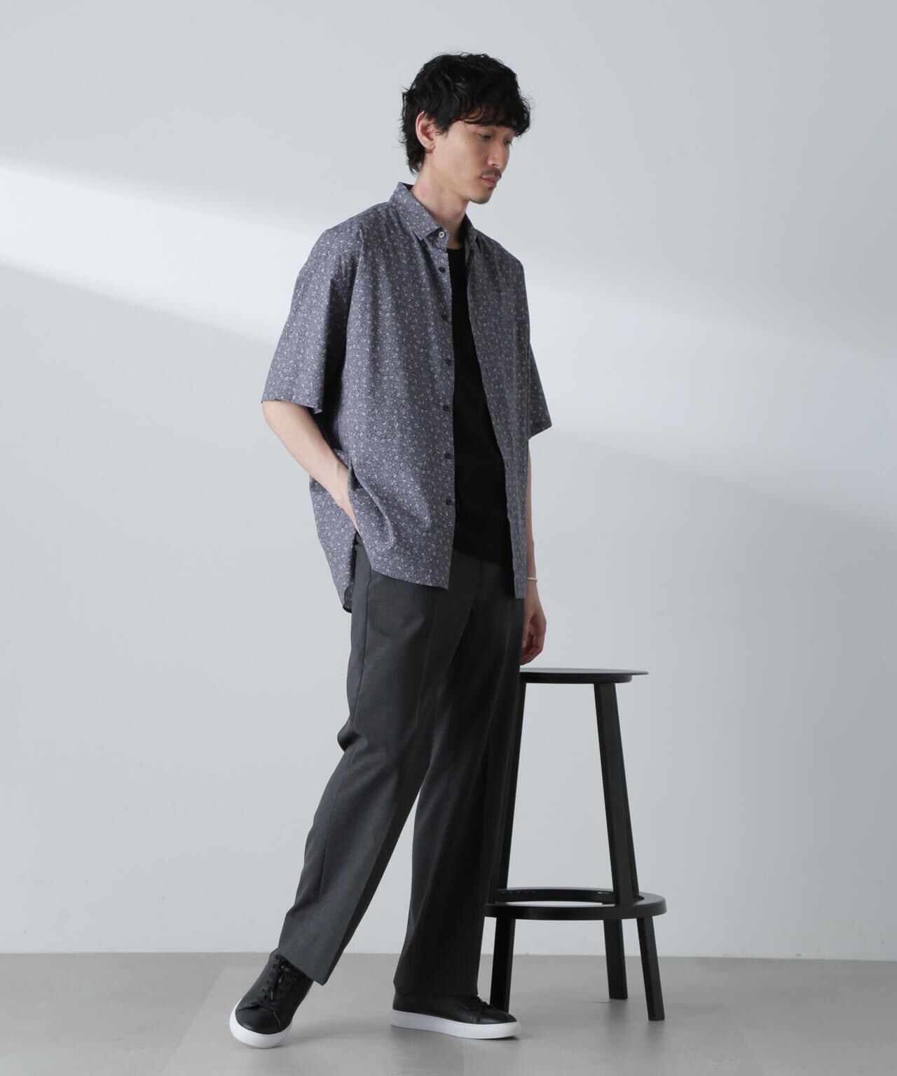 小花柄レギュラーシャツ 半袖 6724121230