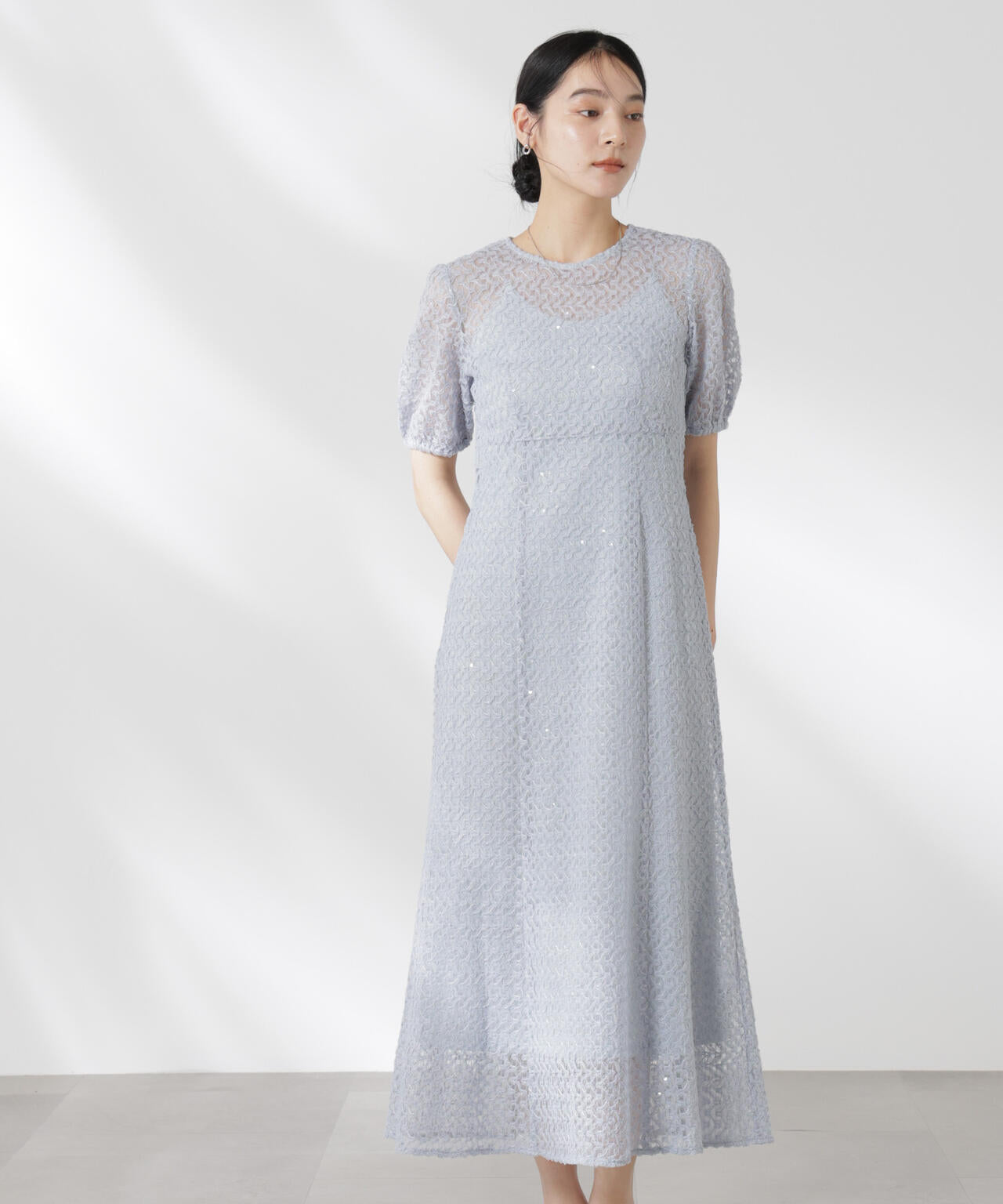 kaene/スパンコールレースドレス 6715119065