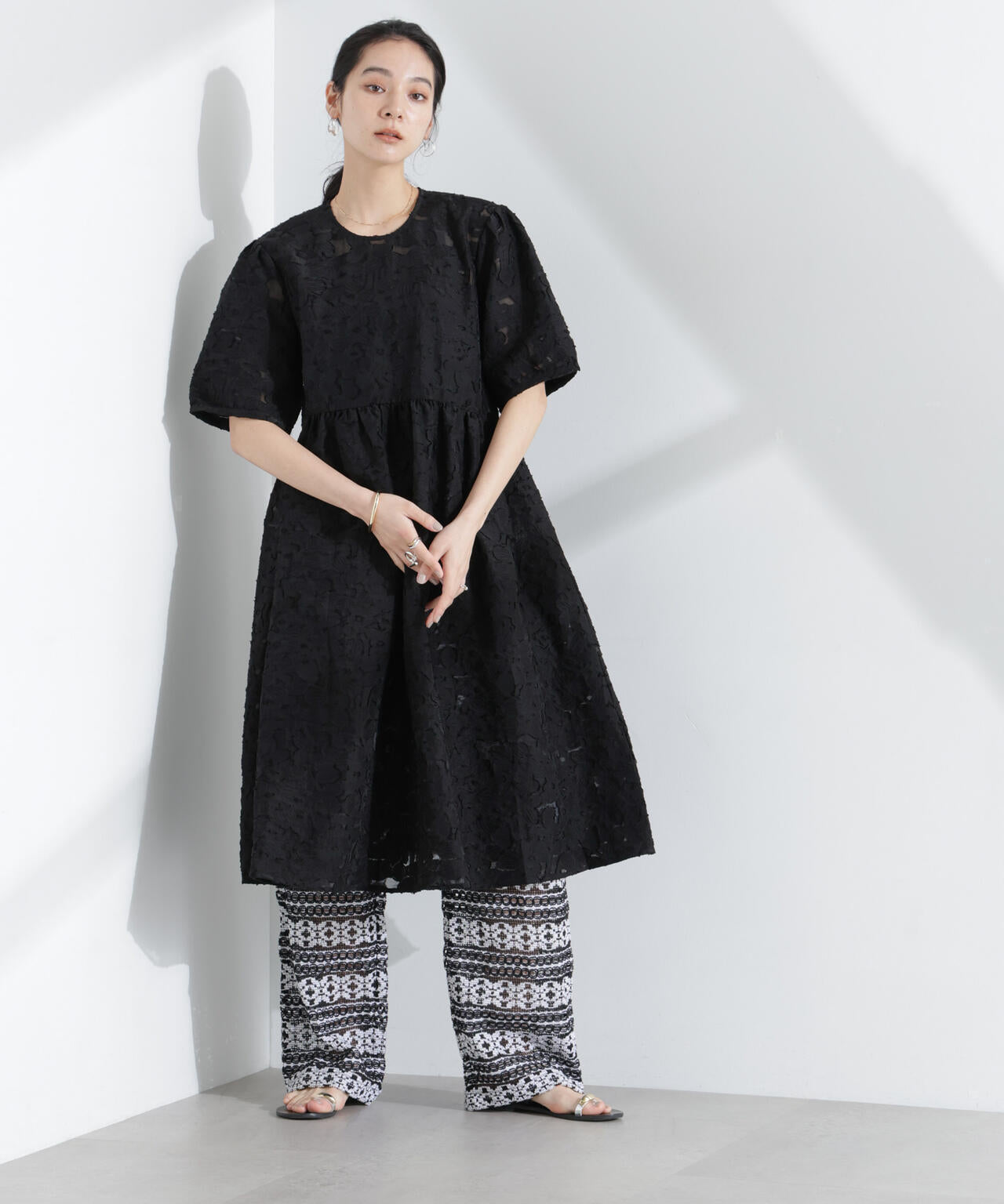 BAUM UND PFERDGARTEN/Flower Jacquard ワンピース 6715119047