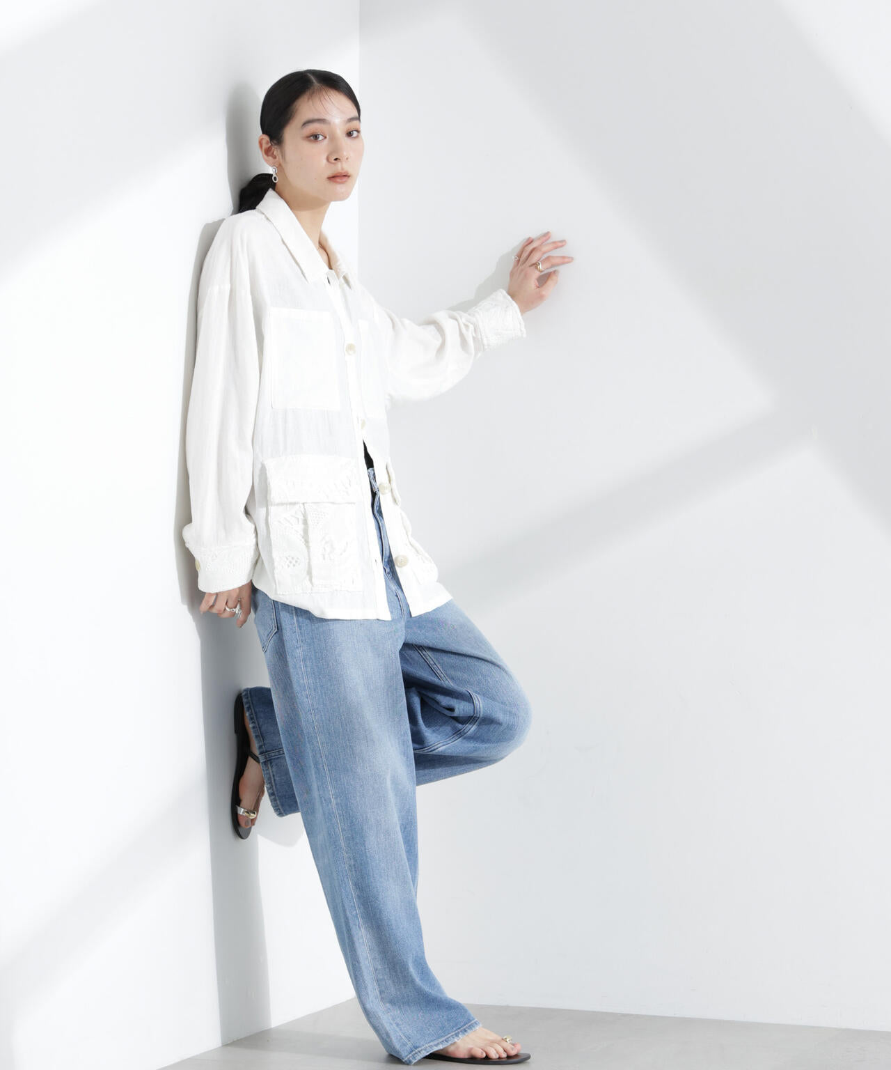 Healthy DENIM/Pink Pepper ワイドストレートデニム 6715127041