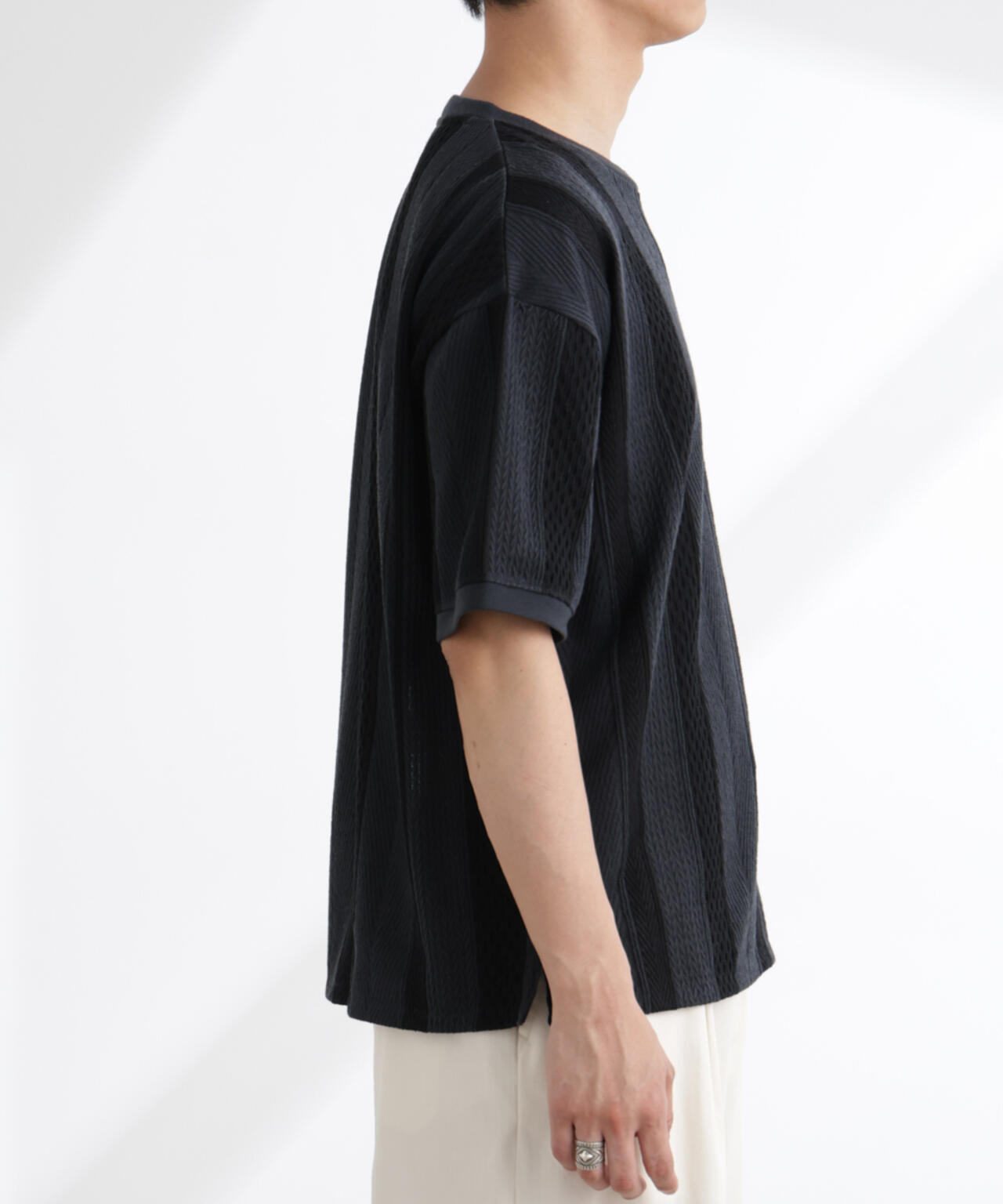 ストライプジャガードTシャツ 半袖 6725124221