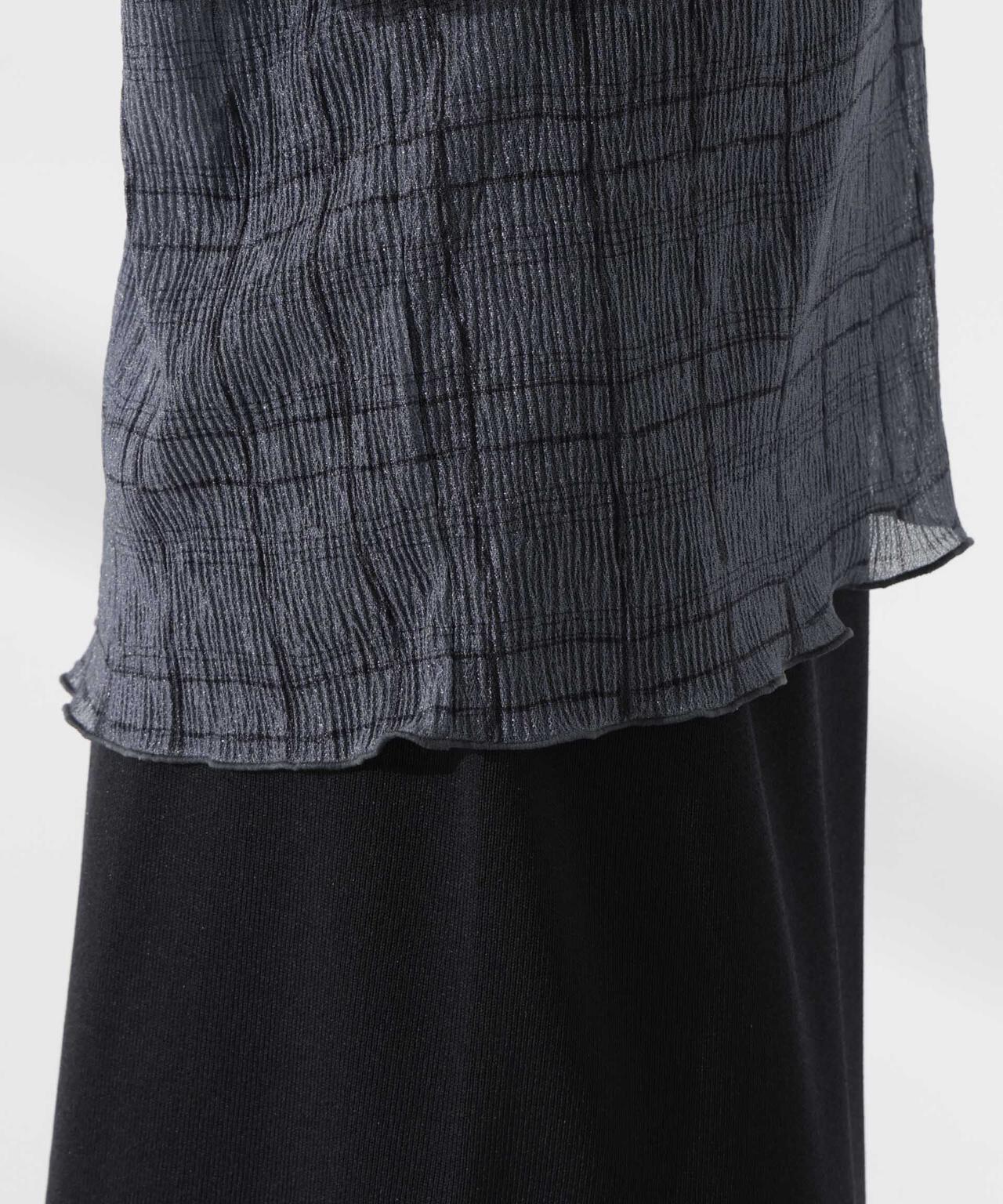 楊柳チェックシアーカットTシャツ 6735124310