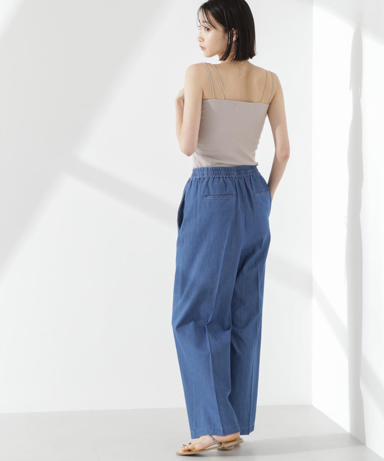 抗菌防臭リブカップ付きダブルストラップキャミソール 6735124300