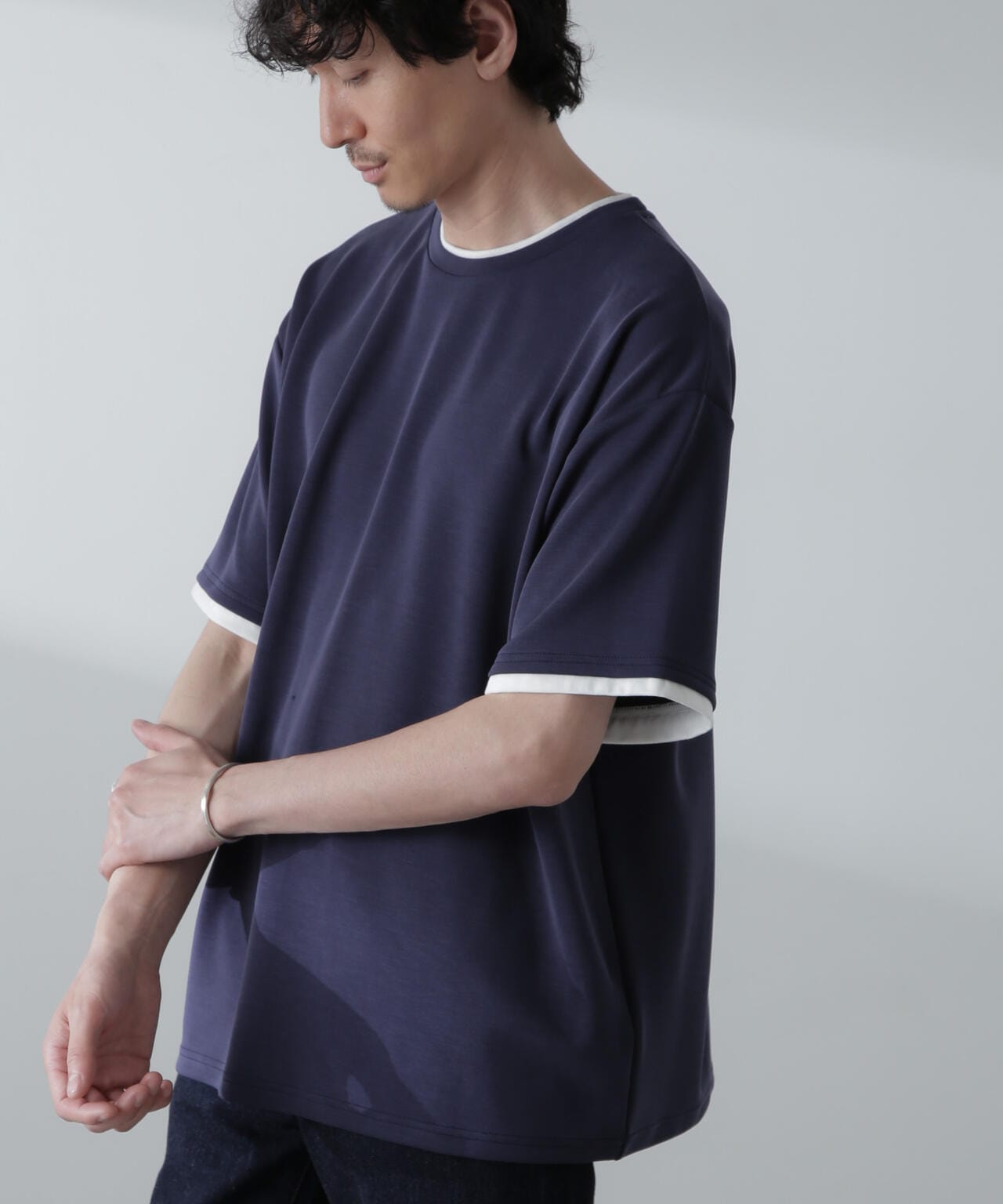 バックステッチリラックスダンボールTシャツ 半袖 6724124240