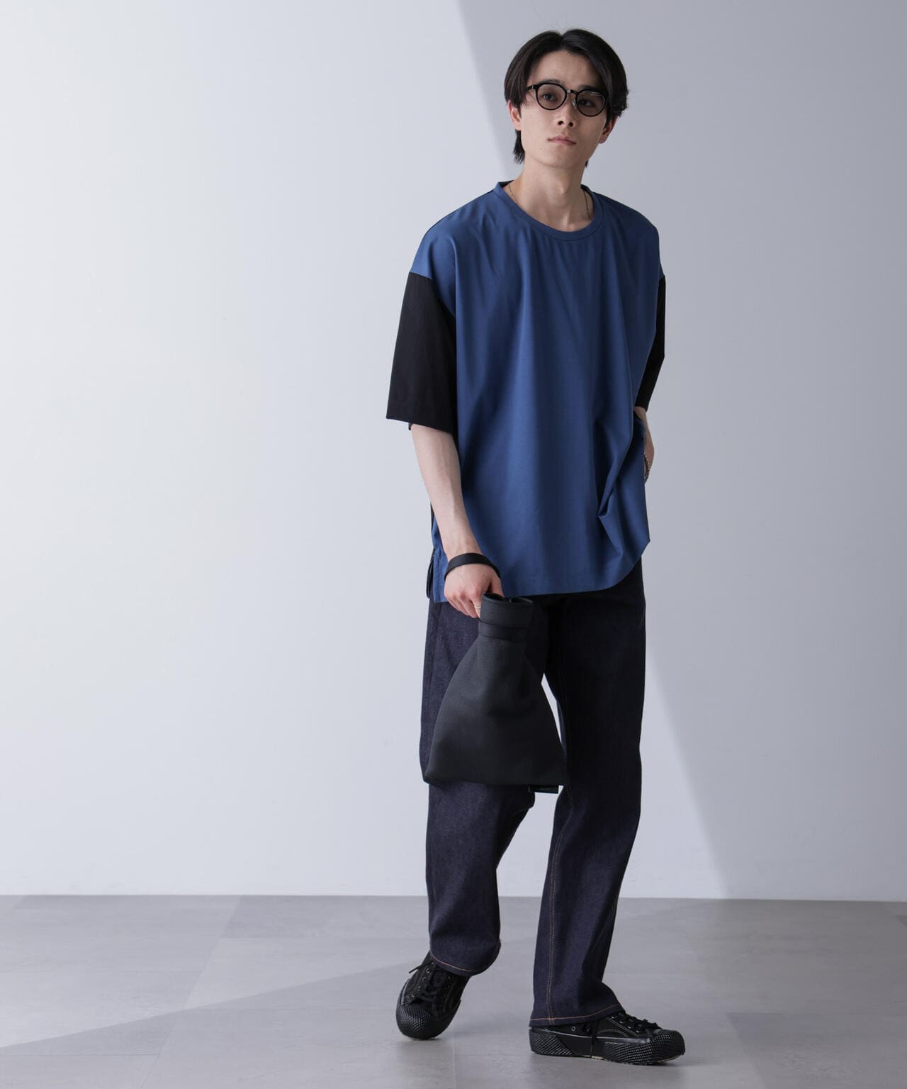 WEB限定/袖切り替えビッグTシャツ 半袖 6724224211