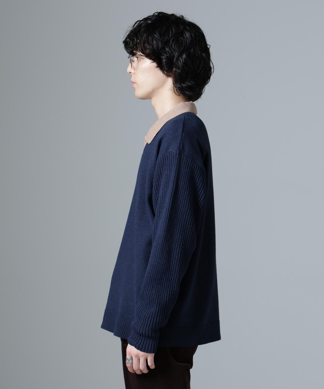 WEB限定/バイカラースキッパーニット 6724222229