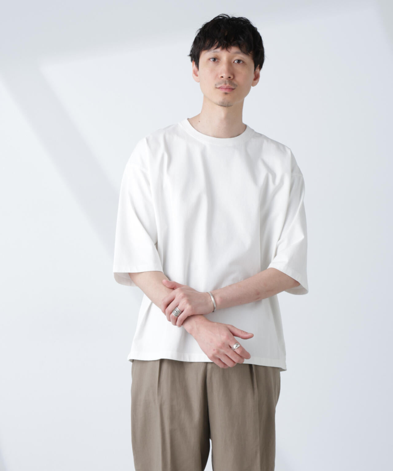 ルーズフィットワイドスリーブTシャツ 7分袖 6725124224