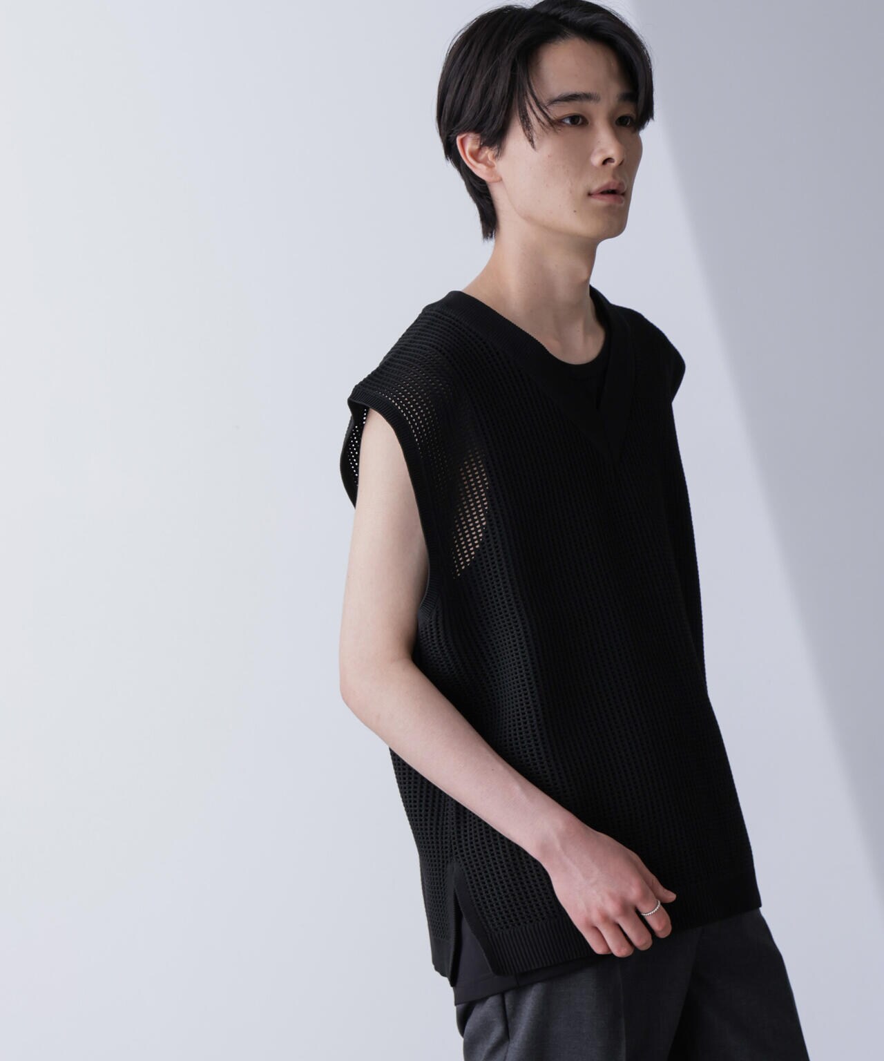 WEB限定/ルーズシルエット ニットベスト 6724222203