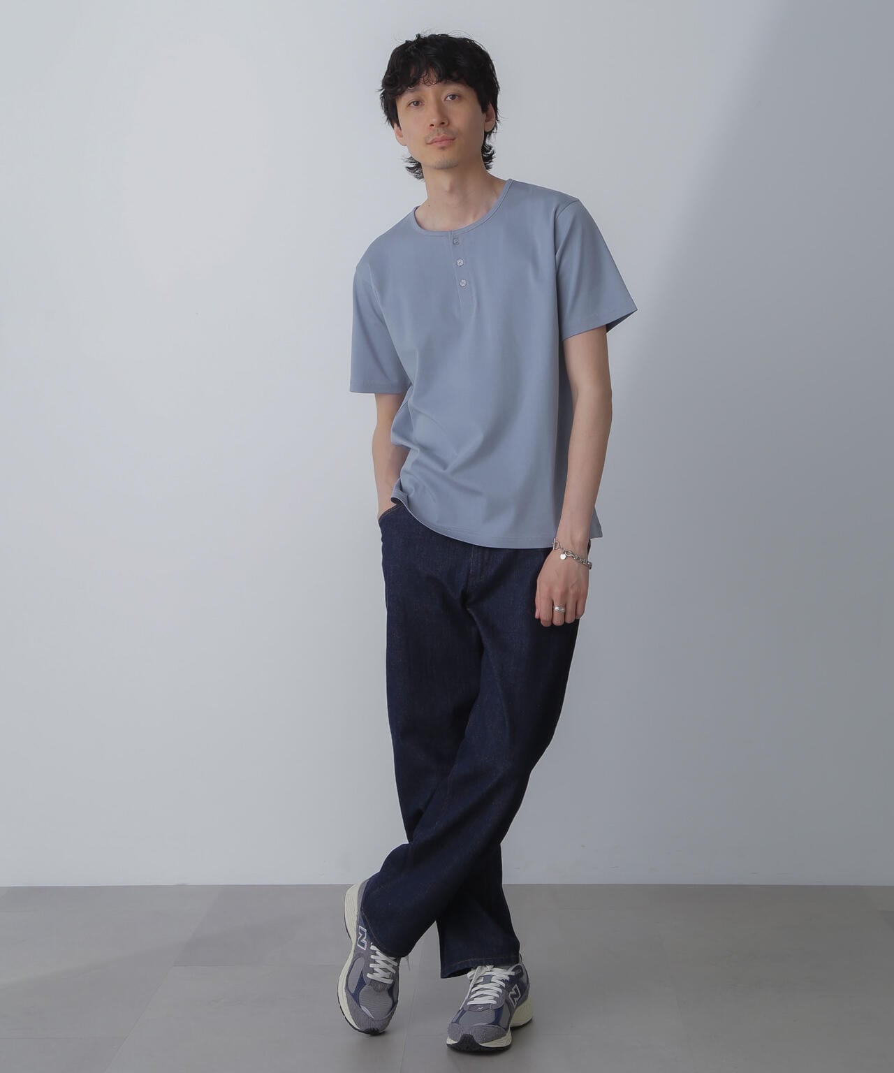 WEB限定/アンチスメル ヘンリーネックTシャツ 半袖 6724124227