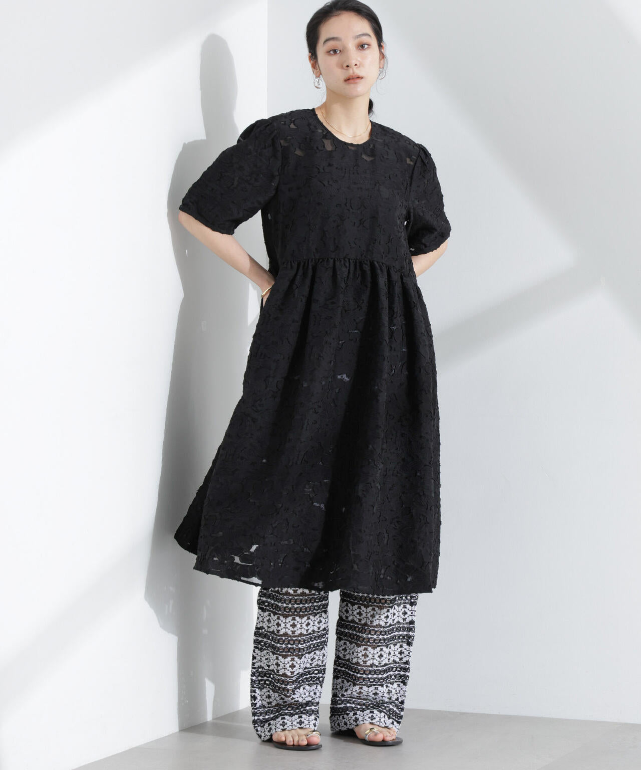 BAUM UND PFERDGARTEN/Flower Jacquard ワンピース 6715119047