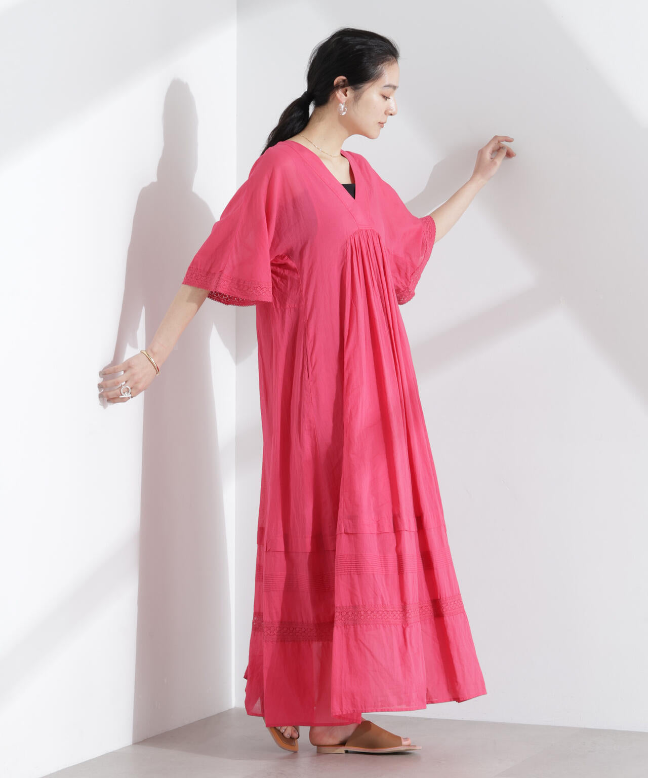 Sara mallika/COTTON VOILE LACE PINTUCKDRESS 6715119053