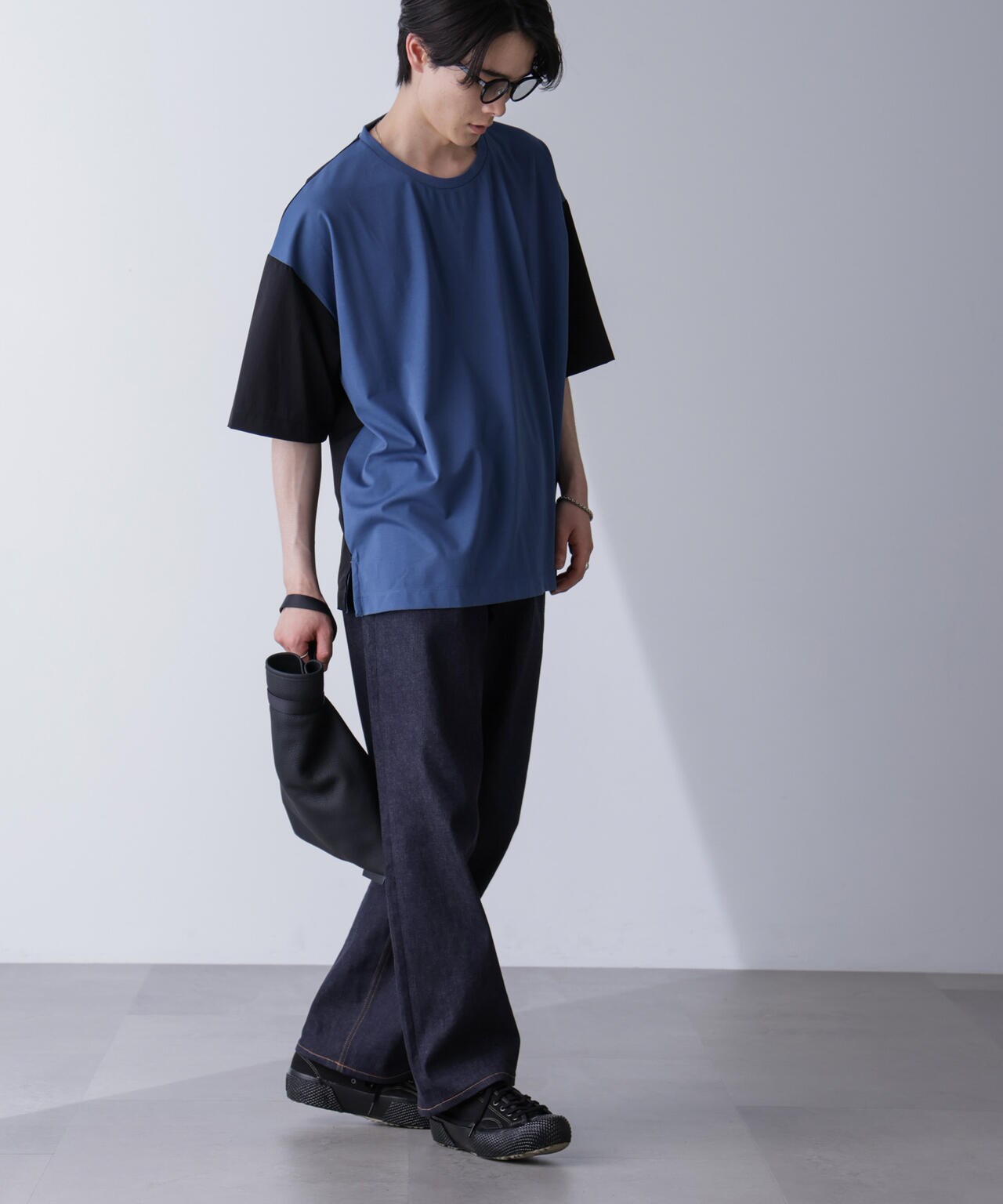 WEB限定/袖切り替えビッグTシャツ 半袖 6724224211