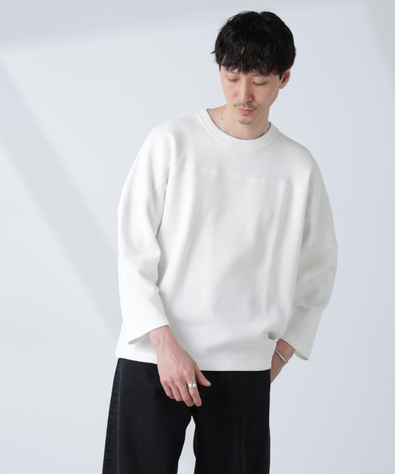 変形ハニカムジャガードフットボールTシャツ 6685123221