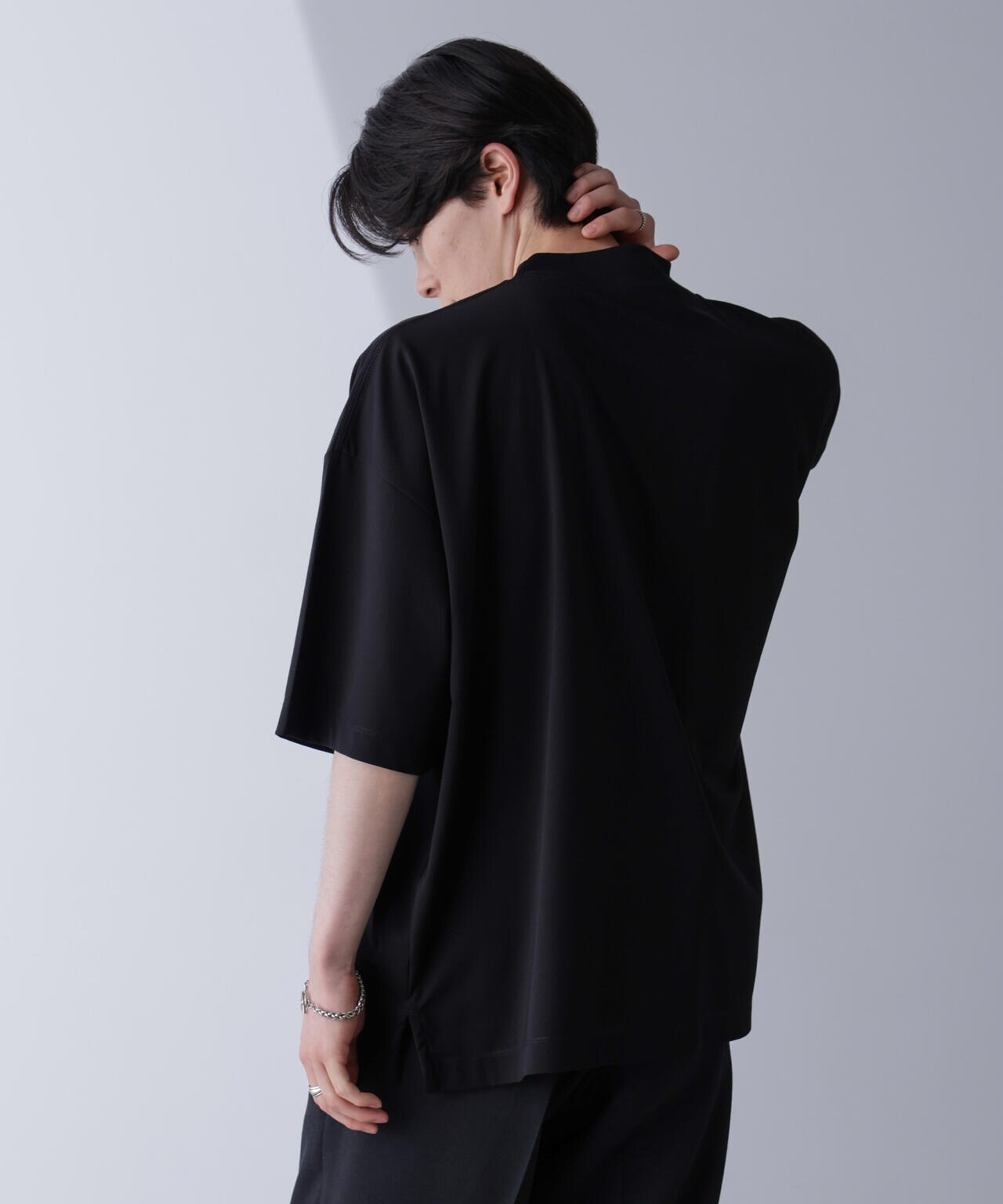 WEB限定/モックネックワイドシルエットTシャツ 半袖 6724224219