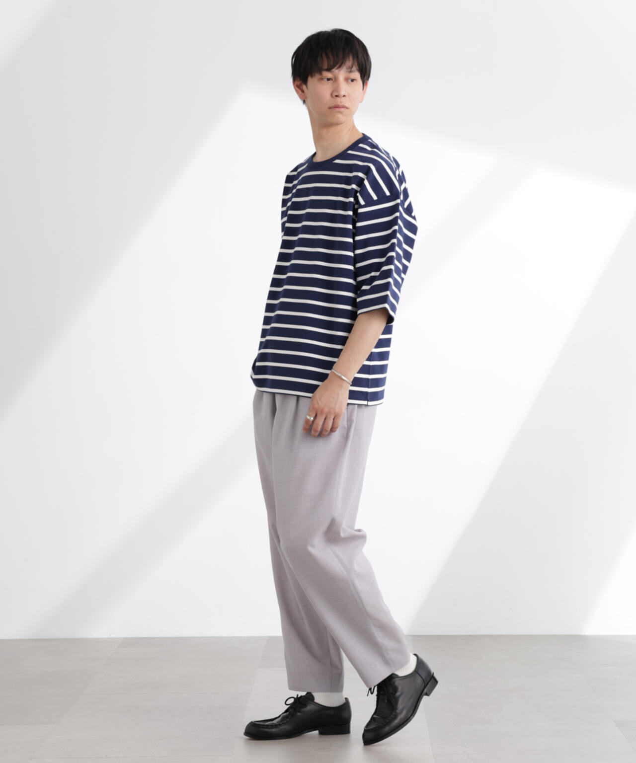 ルーズフィットワイドスリーブTシャツ 7分袖 6725124224
