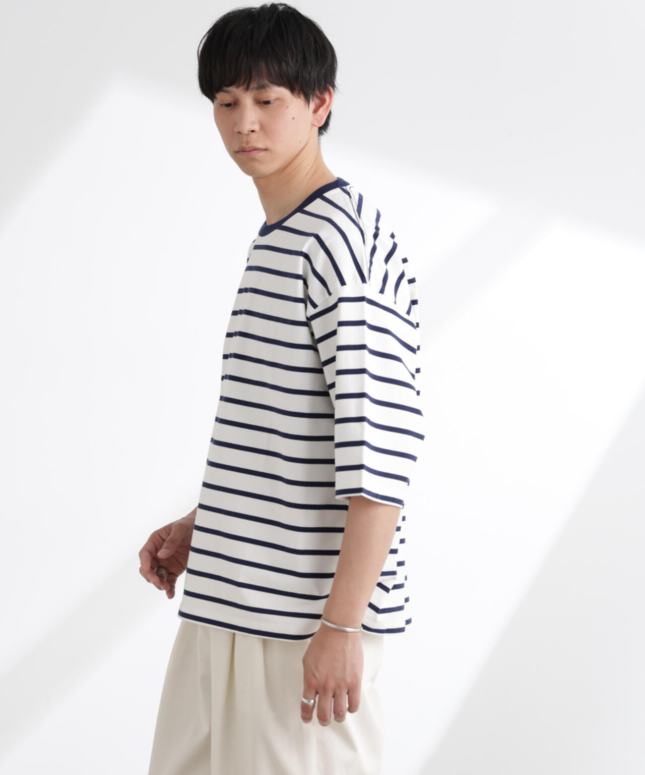 ルーズフィットワイドスリーブTシャツ 7分袖 6725124224