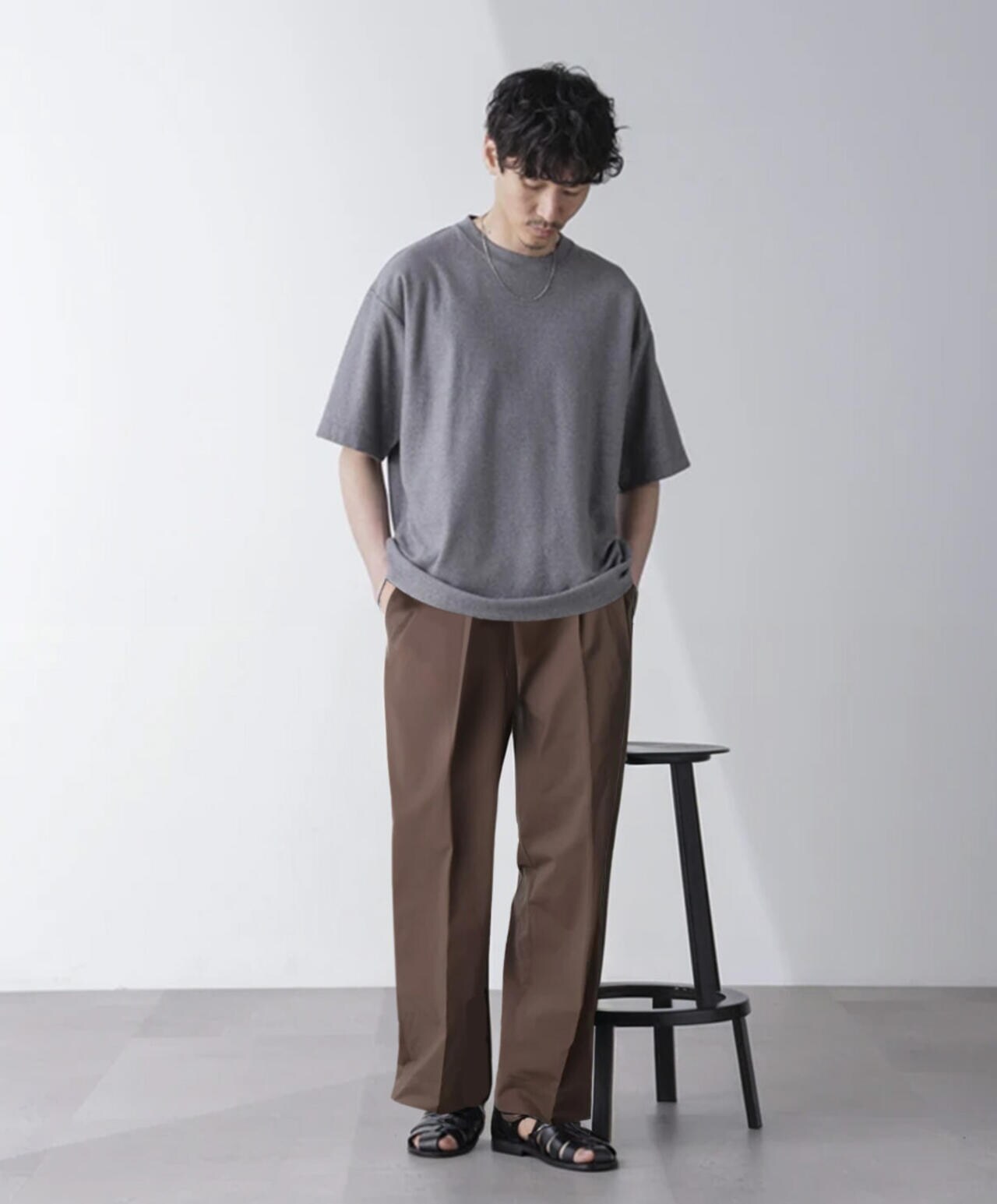カットジョーゼットクルーネックTシャツ 6684224211