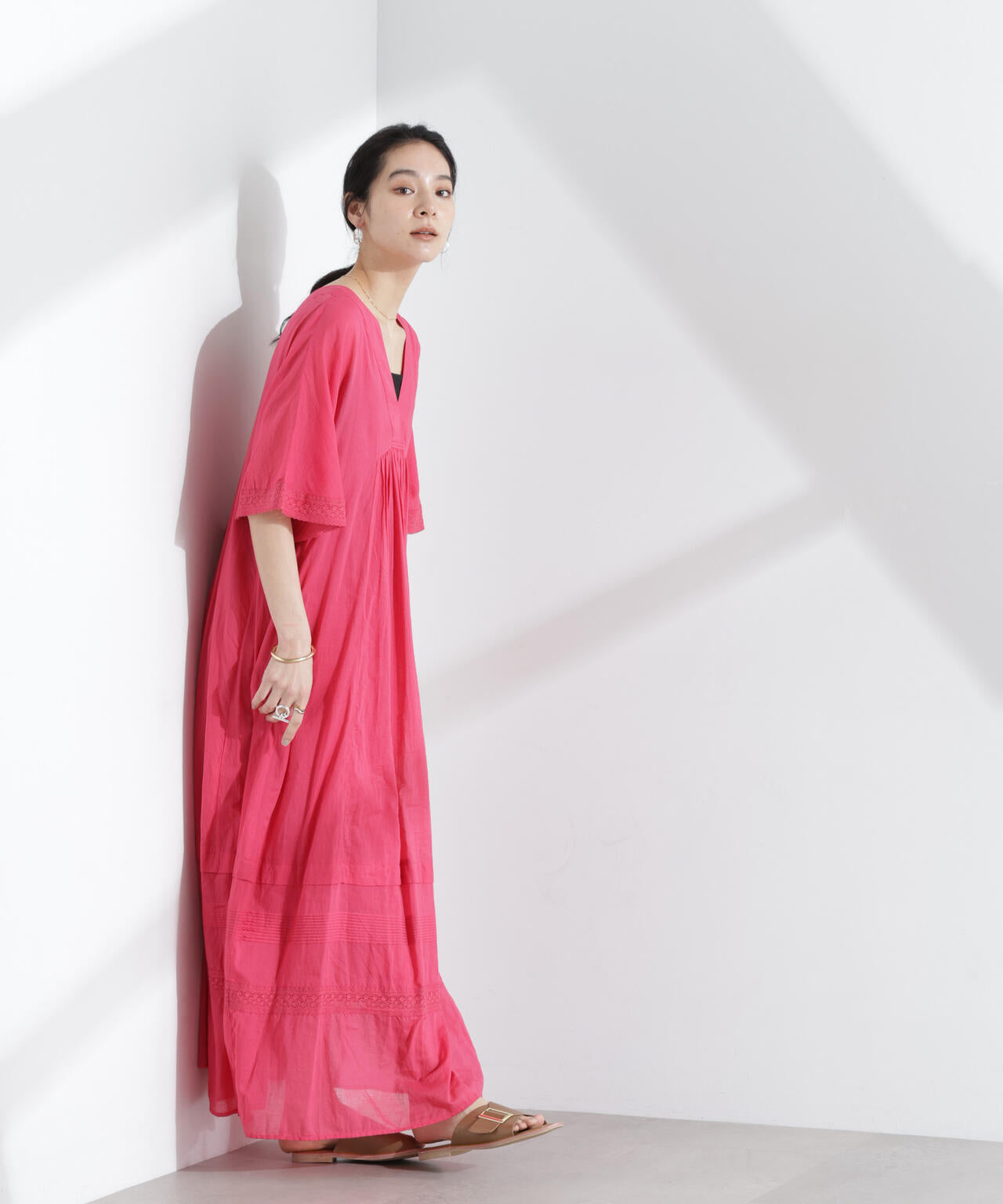 Sara mallika/COTTON VOILE LACE PINTUCKDRESS 6715119053
