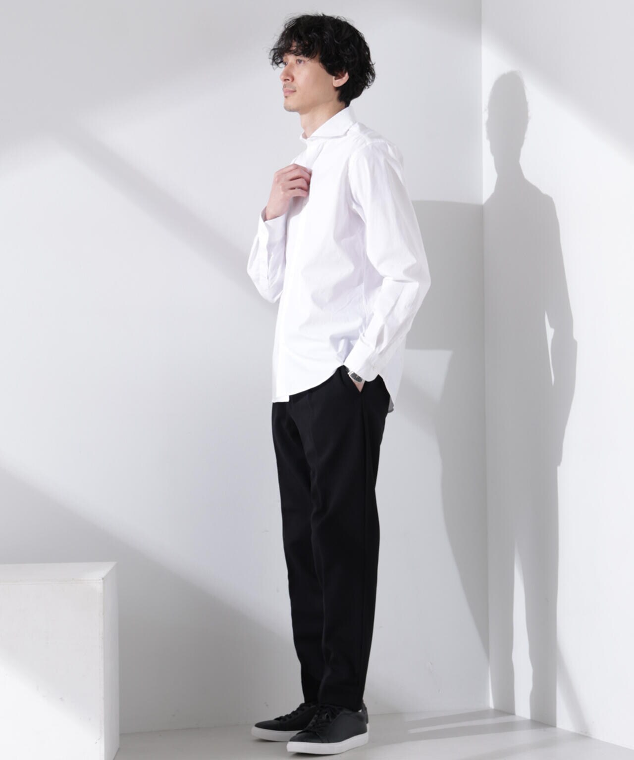 「N shirt」Anti Soaked(R) 汗染み防止ホリゾンタルカラーシャツ長袖 6685120202