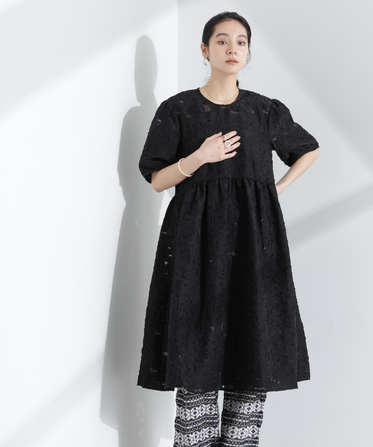 BAUM UND PFERDGARTEN/Flower Jacquard ワンピース 6715119047