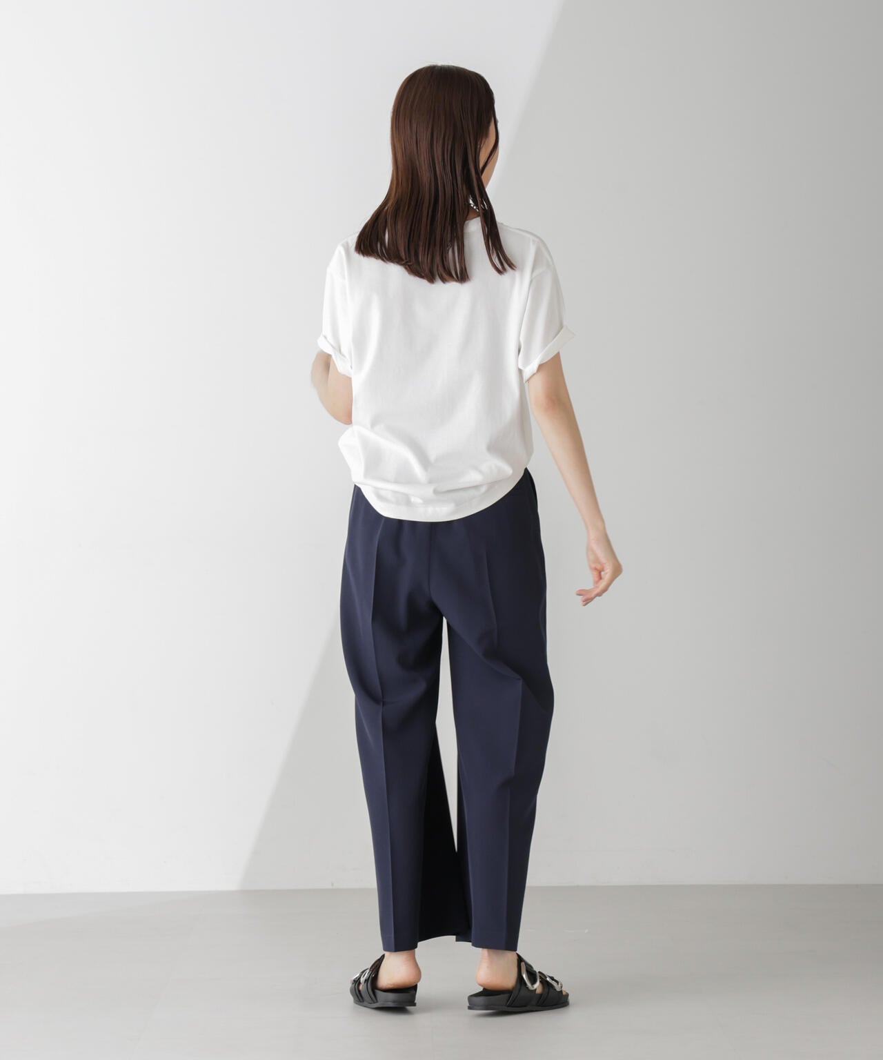 ハイウエスト2タックワイドパンツ(セットアップ可) 6734227302