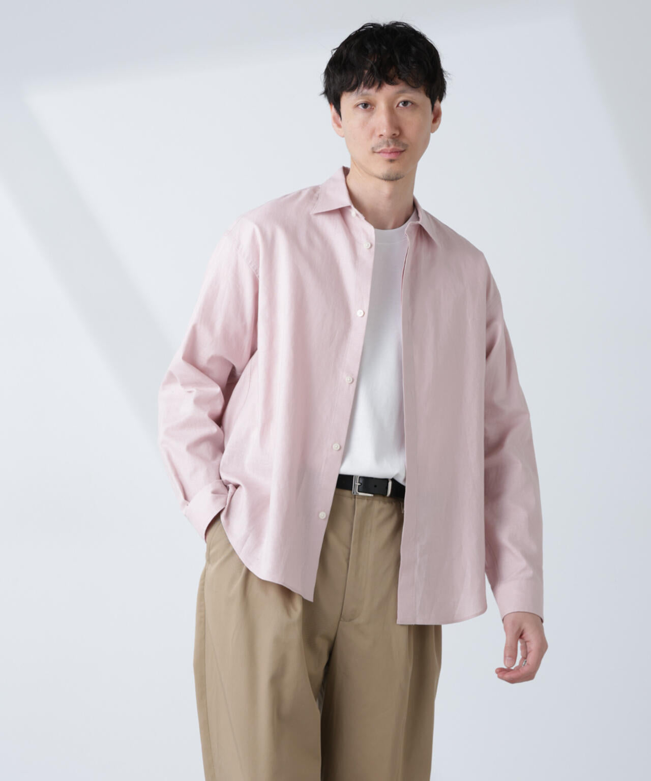 「BELGIUM LINEN FABRICS」リネンコットンレギュラーシャツ 6685120218