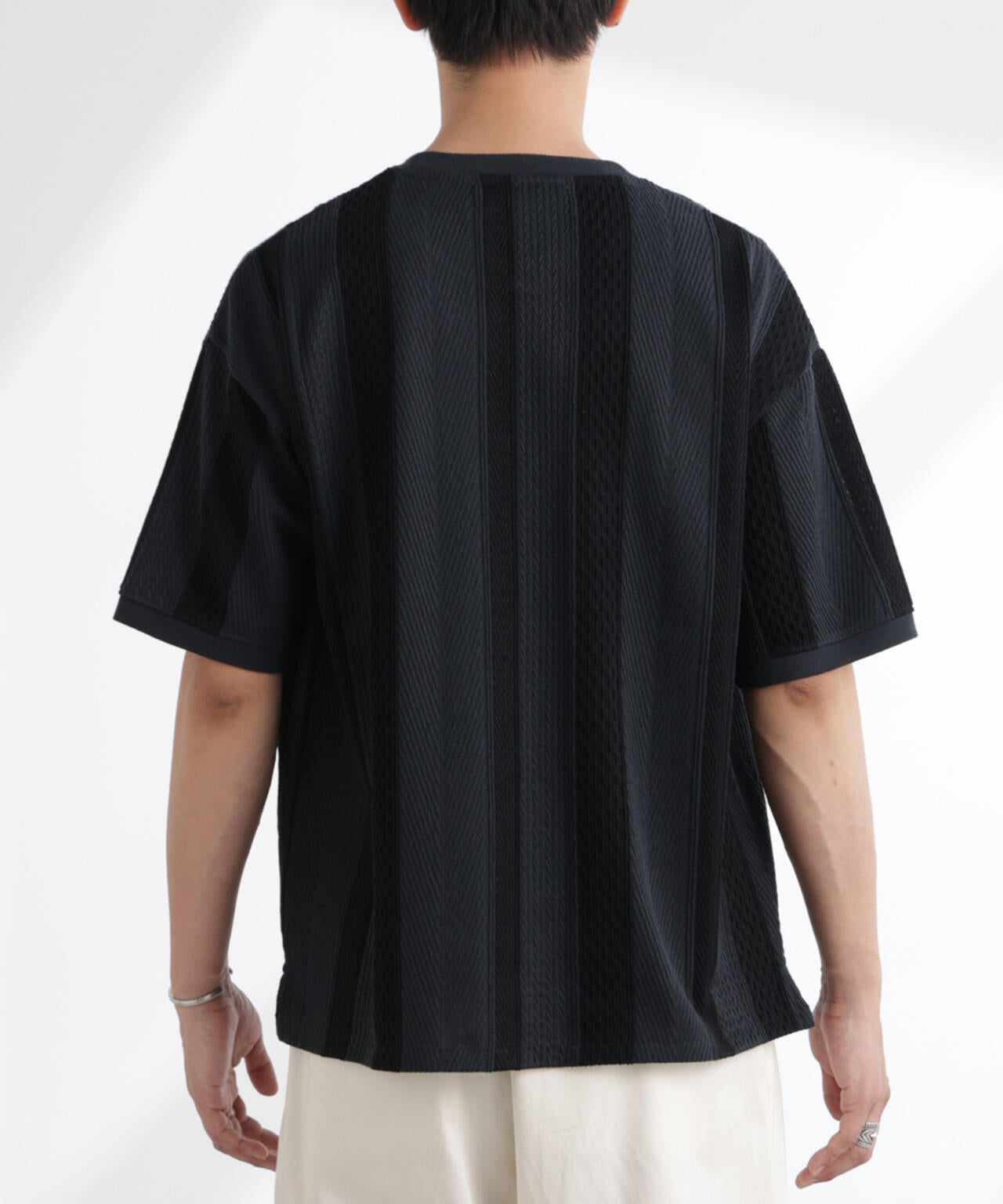 ストライプジャガードTシャツ 半袖 6725124221