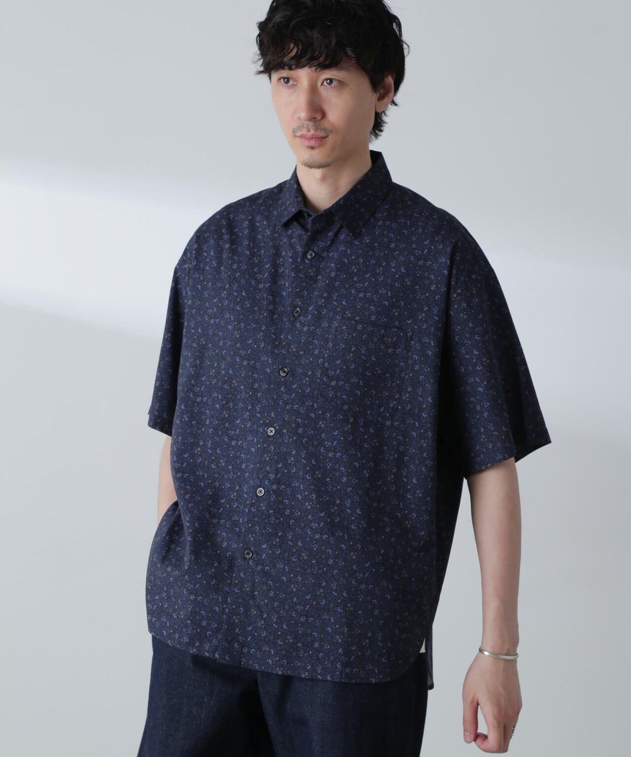 小花柄レギュラーシャツ 半袖 6724121230