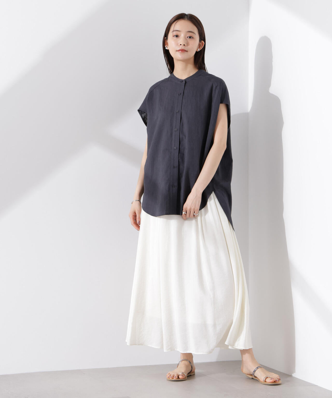 Anti Smell Linen フレンチスリーブシャツ 6735121302