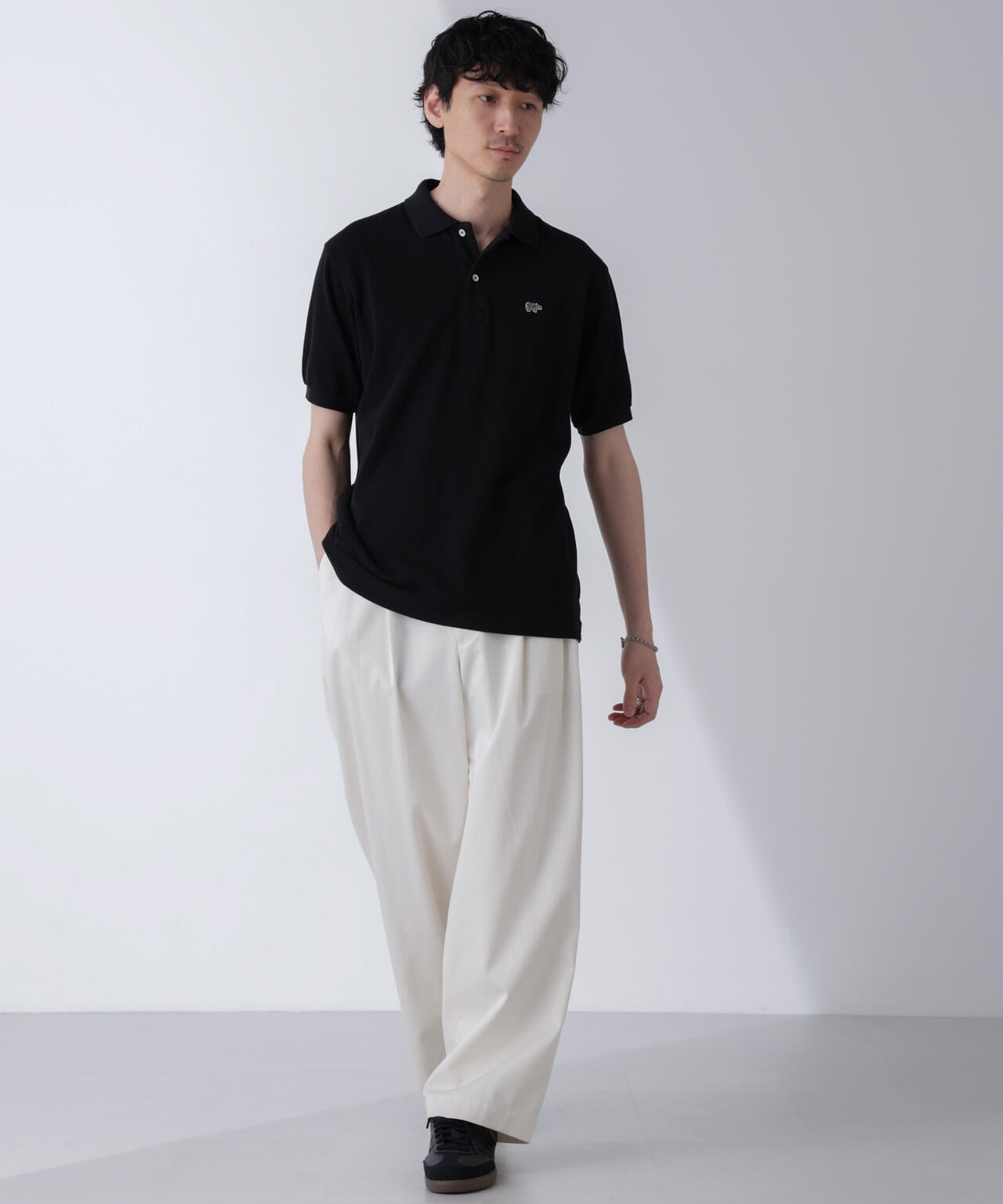 SCYE/Cotton Pique Henley Neck Shirt 6704124017